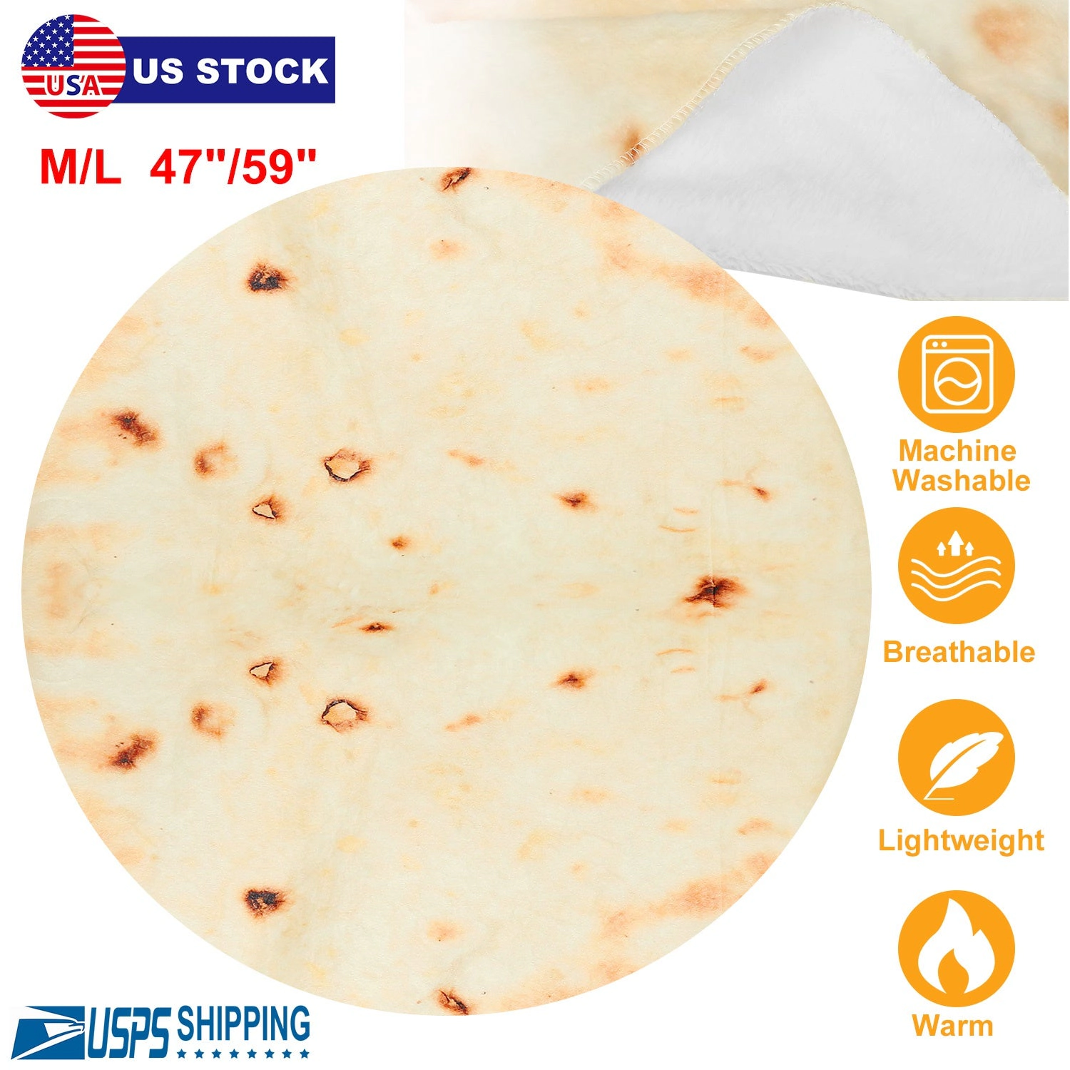 GBruno Soft Flannel Burrito Tortilla Throw Blanket