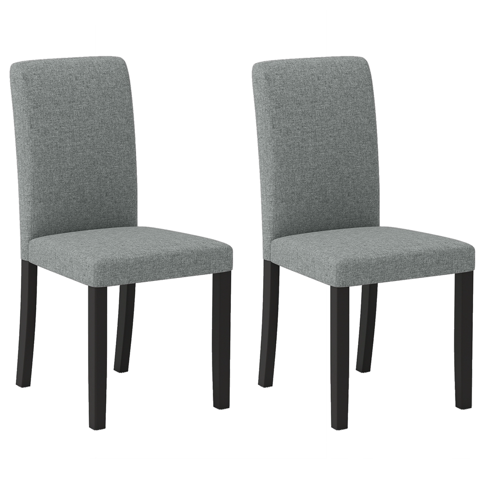 LJG Dining Chair Set of 2 Mid-Century Modern Chairs with Rubber Wood Legs