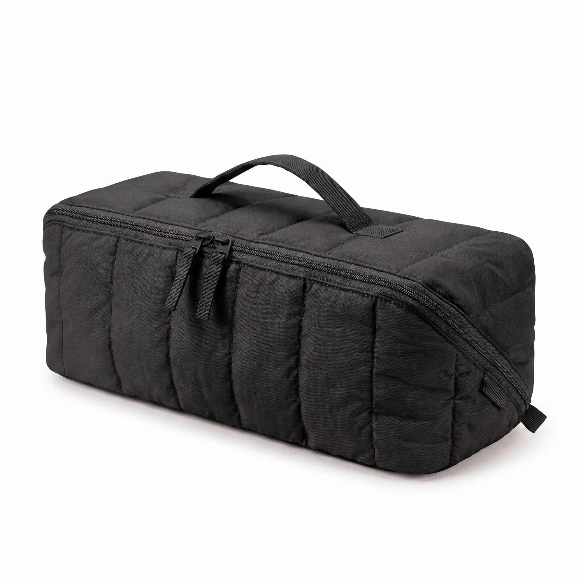 Alilang Women's Vertical Padded Rectangular Travel Pouch with Top Carry Handle and Dual Zipper Pulls 16.7x5.3x5.3in