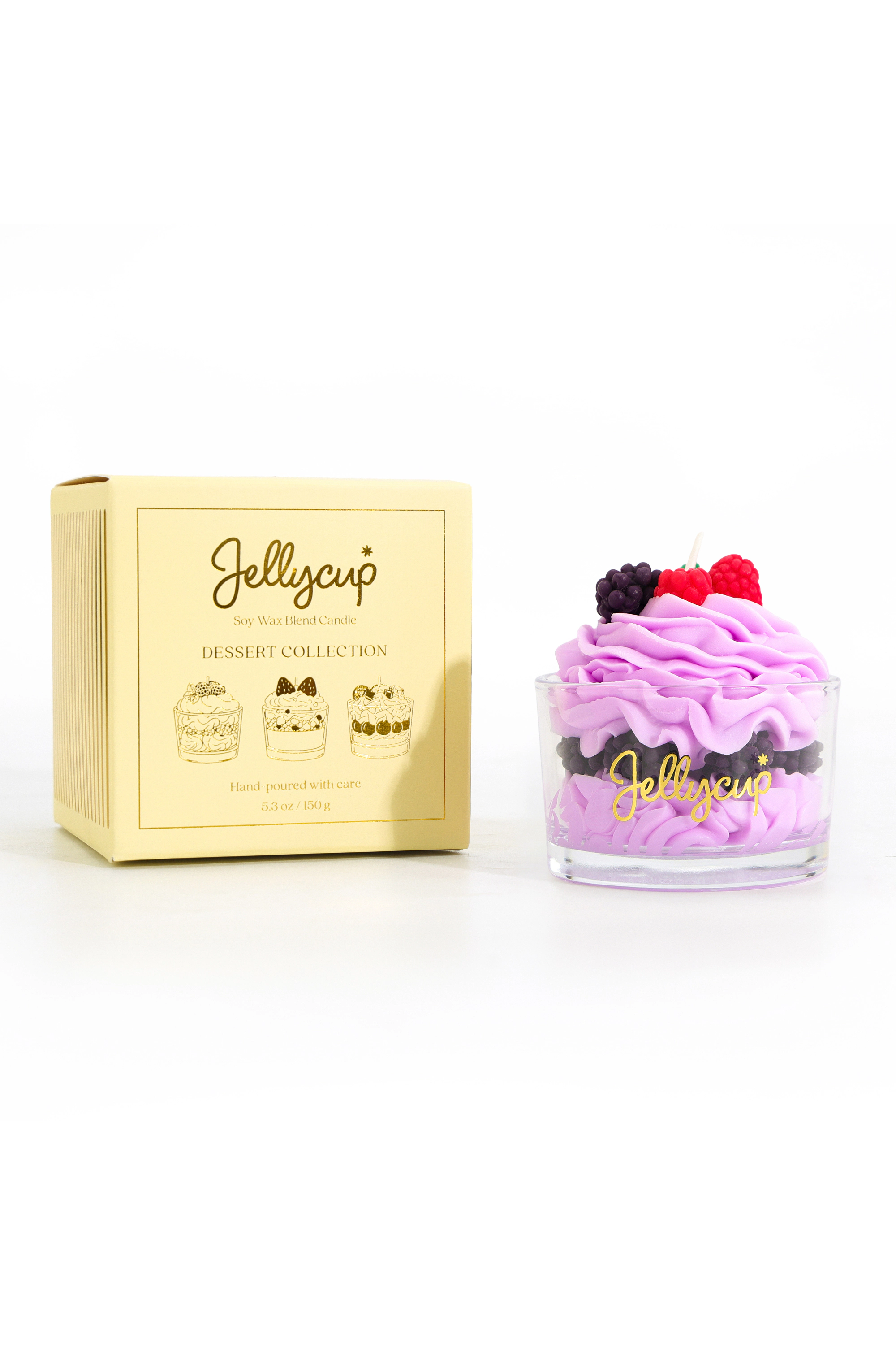 Jellycup Unisex Lavender Berry Scented Dessert Cup Soy Wax Candle