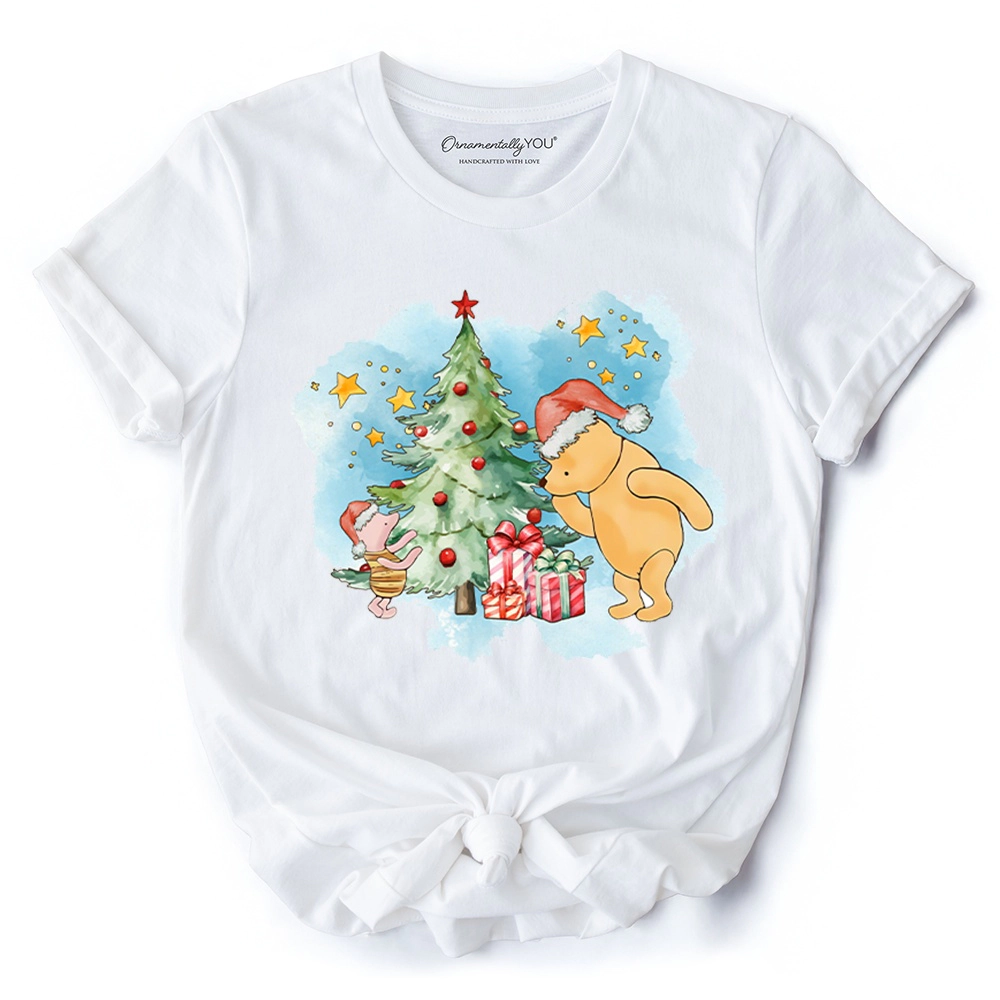 OrnamentallyYou Womens Christmas With Winnie-The-Pooh And Friends 1926 T-Shirt