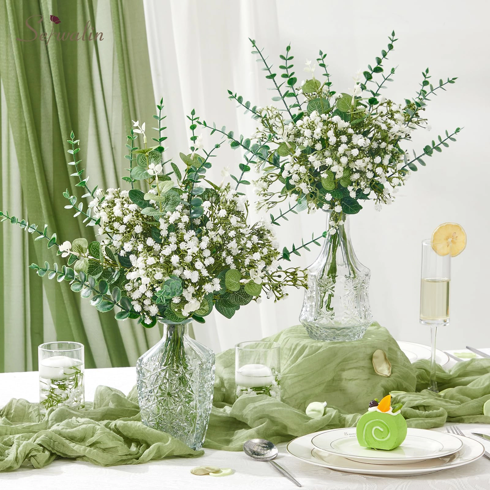 PUPWE Mixed EucalyptStems  Greenery For Centerpieces