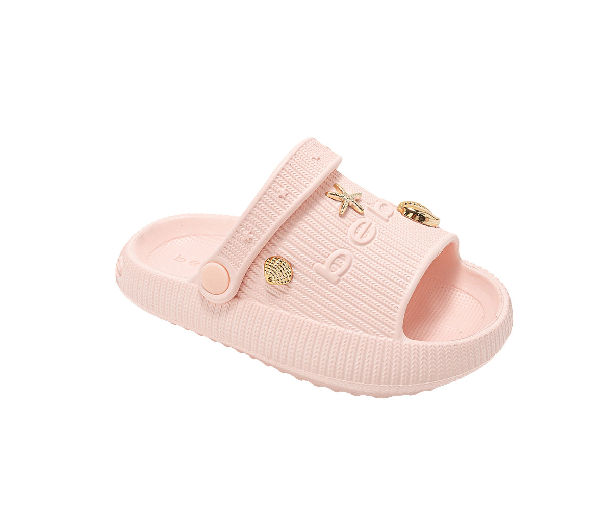 bebe Toddler Girl's EVA Slide Sandals with Sea Charms