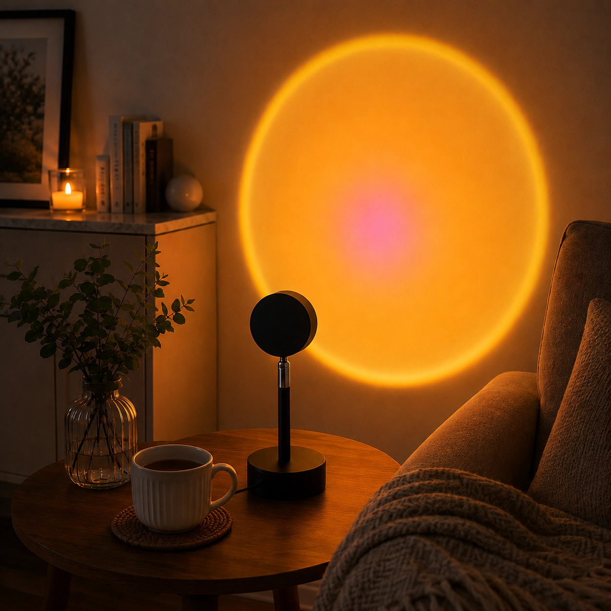 Pursonic Unisex LED Sunset Projector Atmosphere Table Lamp