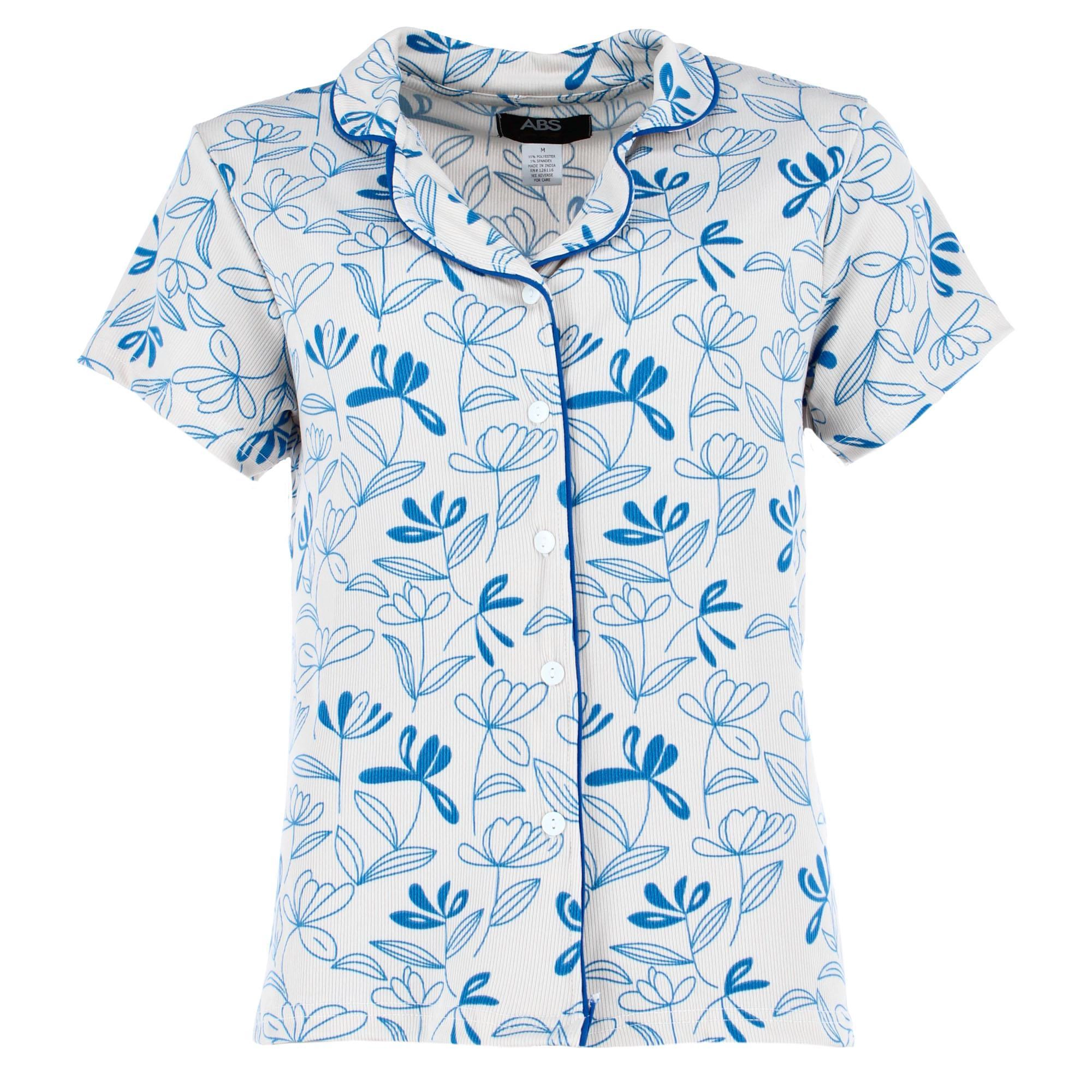 CTM Women's Floral Front Pocket Sleepwear Set