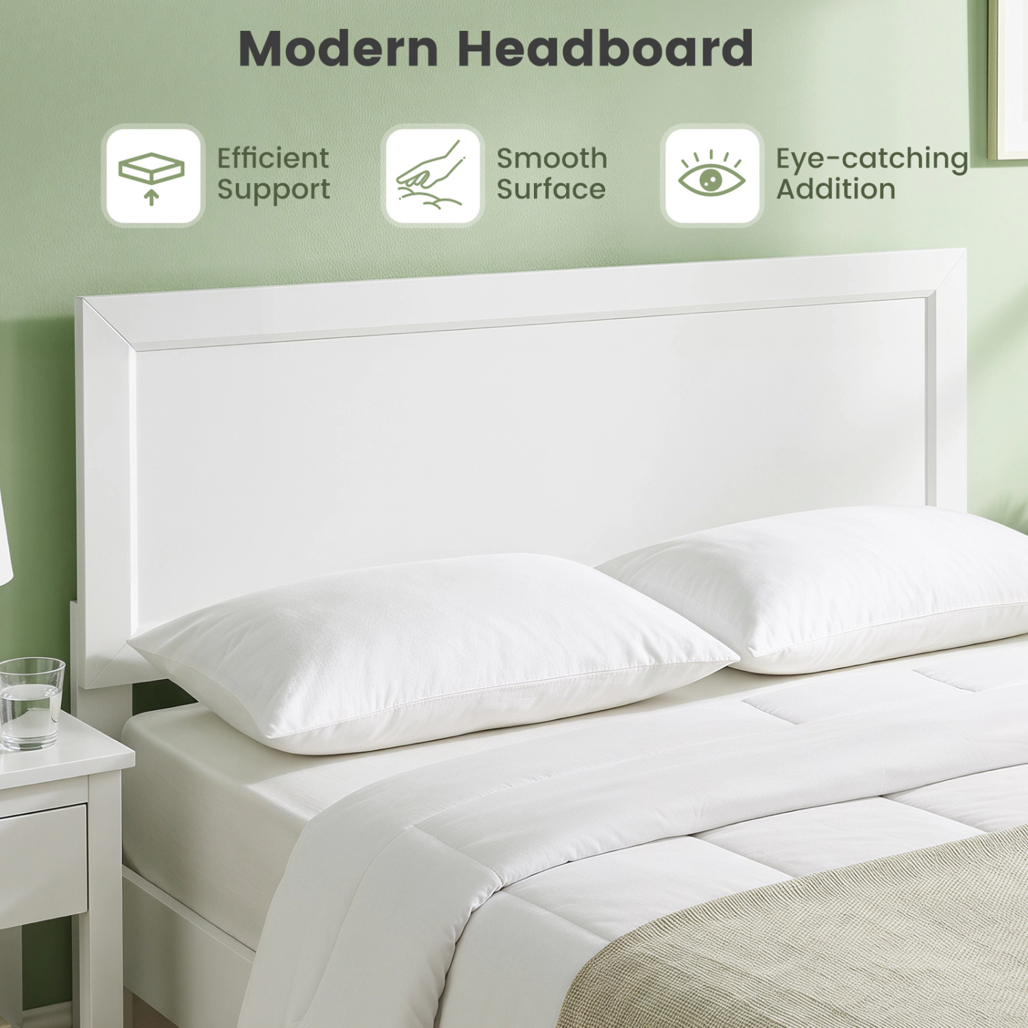 LJG Queen Size Modern Bed Frame with Headboard