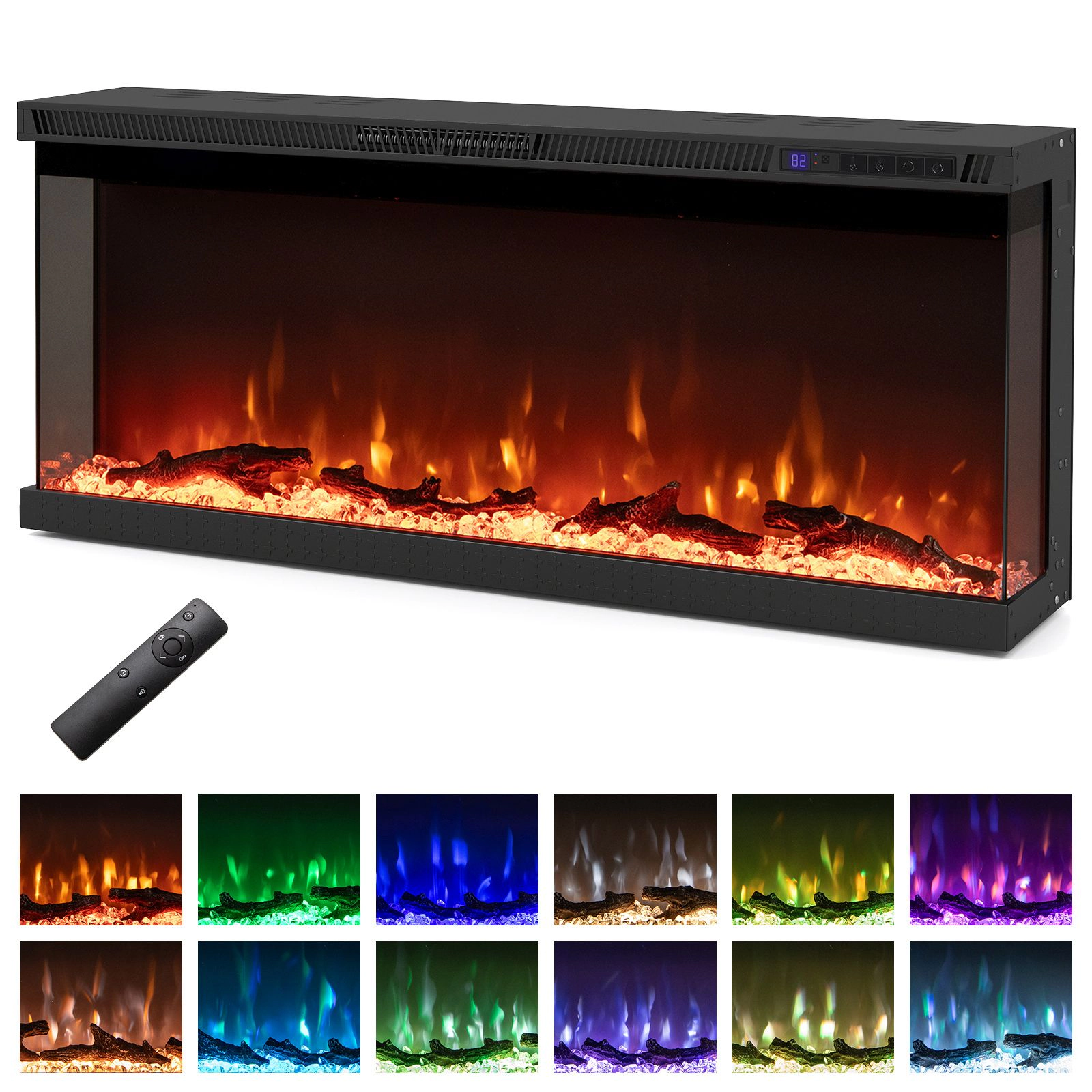 SlickBlue 40 inch Indoor Electric Fireplace with Adjustable Heat