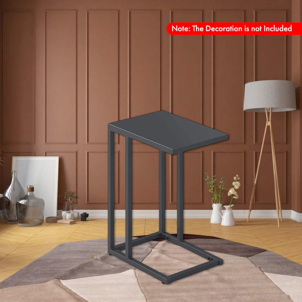 Hivvago C-Frame Side Table with Adjustable Feet for Living Room or Bedroom