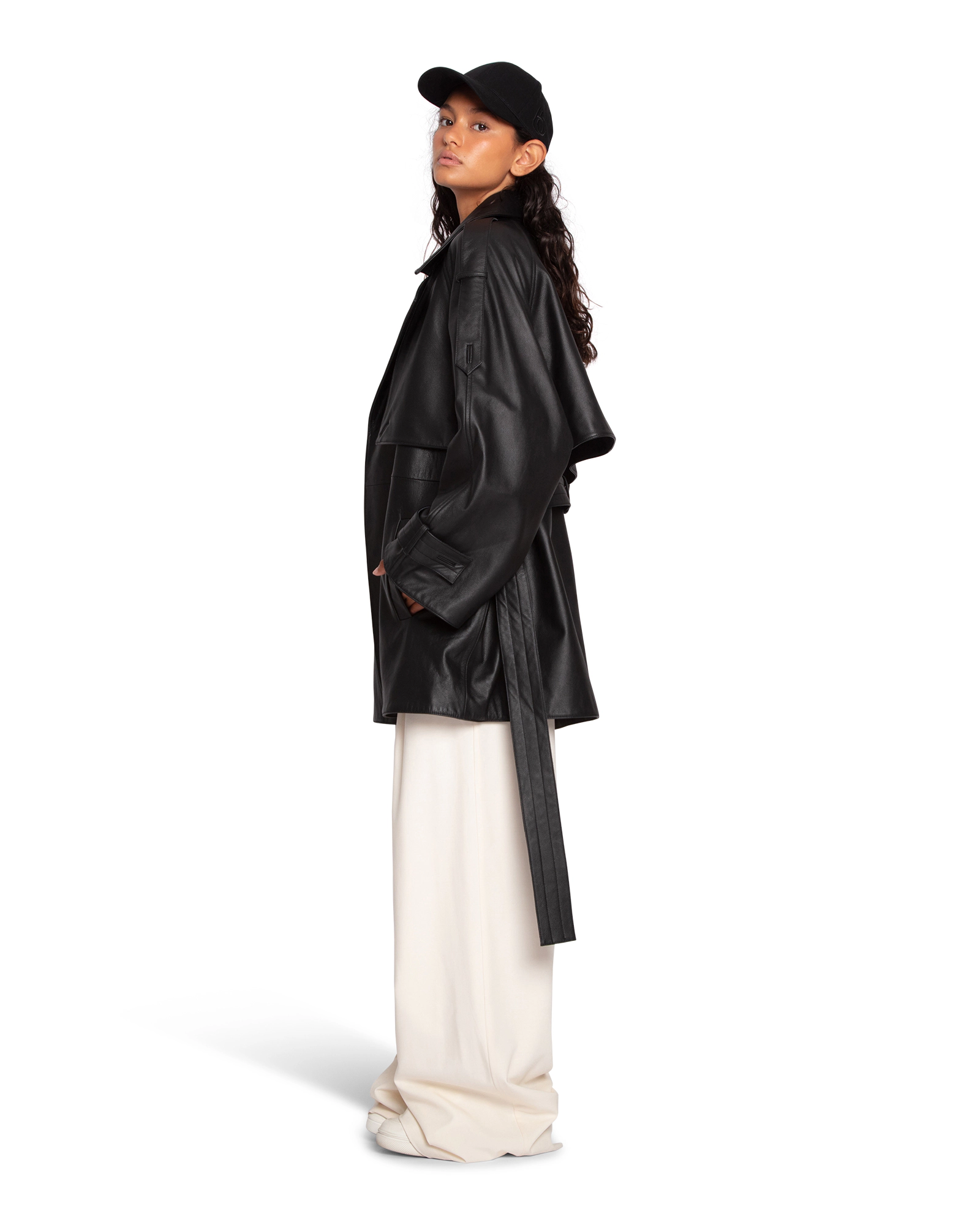 Belle & Bloom Womens Forevermore Leather Trench Coat