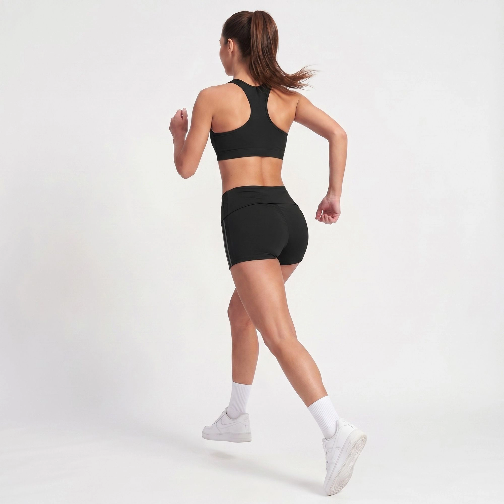 Anna-Kaci Women's High Waisted Side Stripe Yoga Shorts Butt Lifting Workout