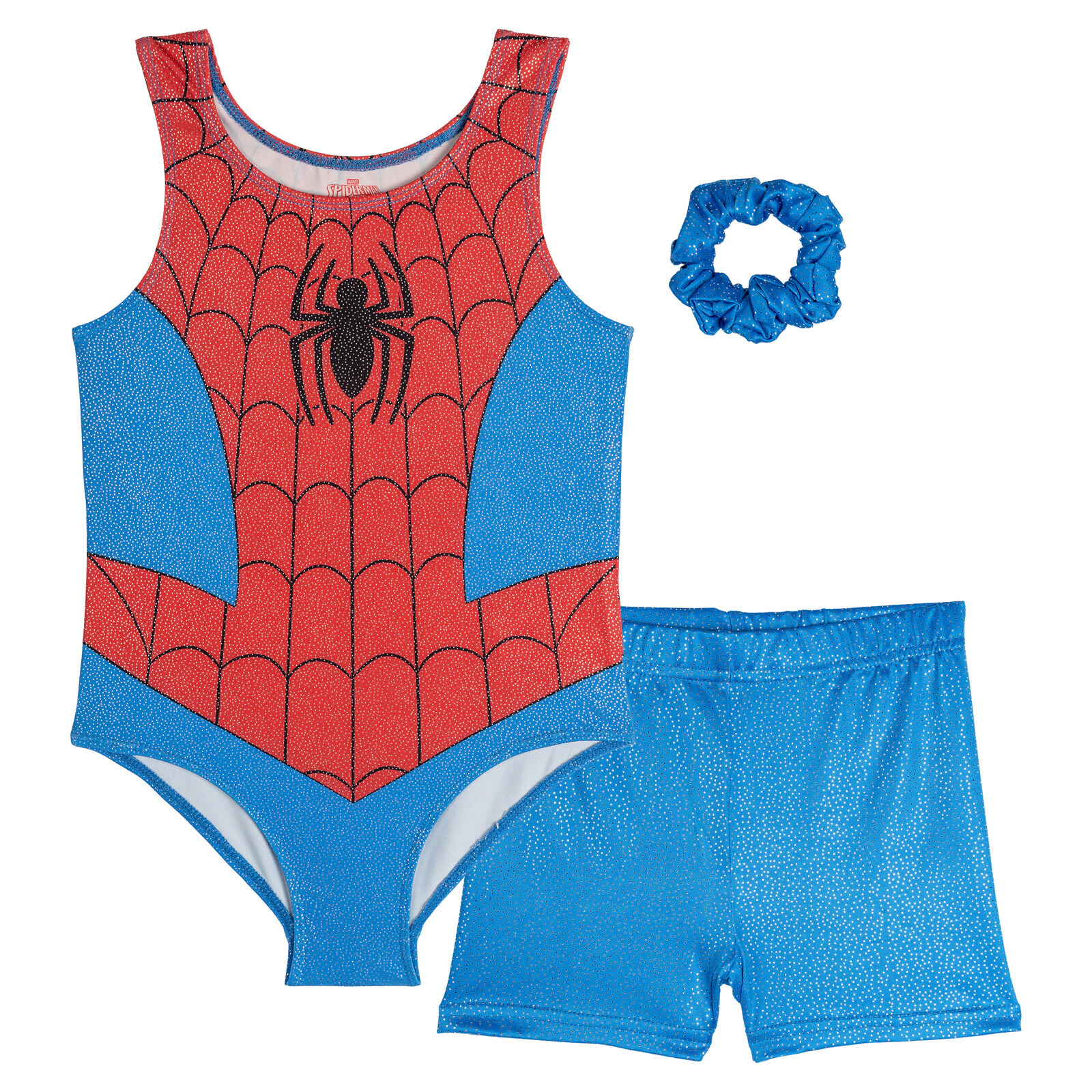 Marvel Spider-Man Girls' Gymnastics Leotard and Bike Shorts Set