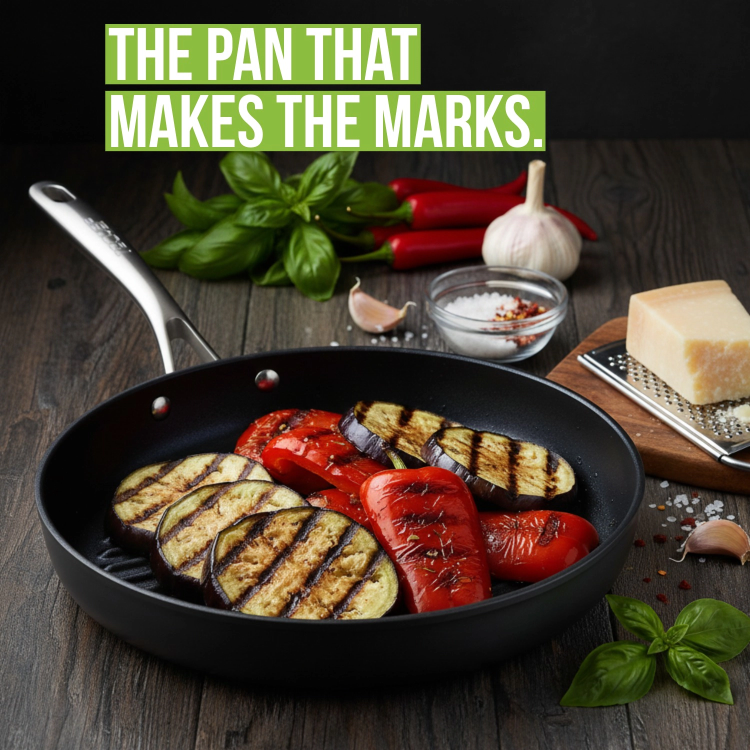 TECHEF Onyx - 12 Inch Nonstick Grill Pan