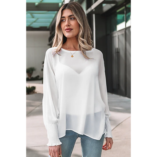 Threaded Pear Women's Gwen Sleeve Dolman Blouse Long Sleeve Top
