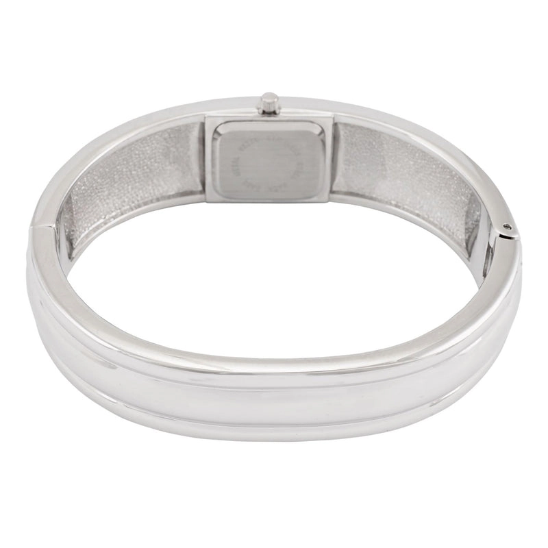 Peugeot Women's Silver-Tone Crystal Accented Cuff Bangle Fashion Watch