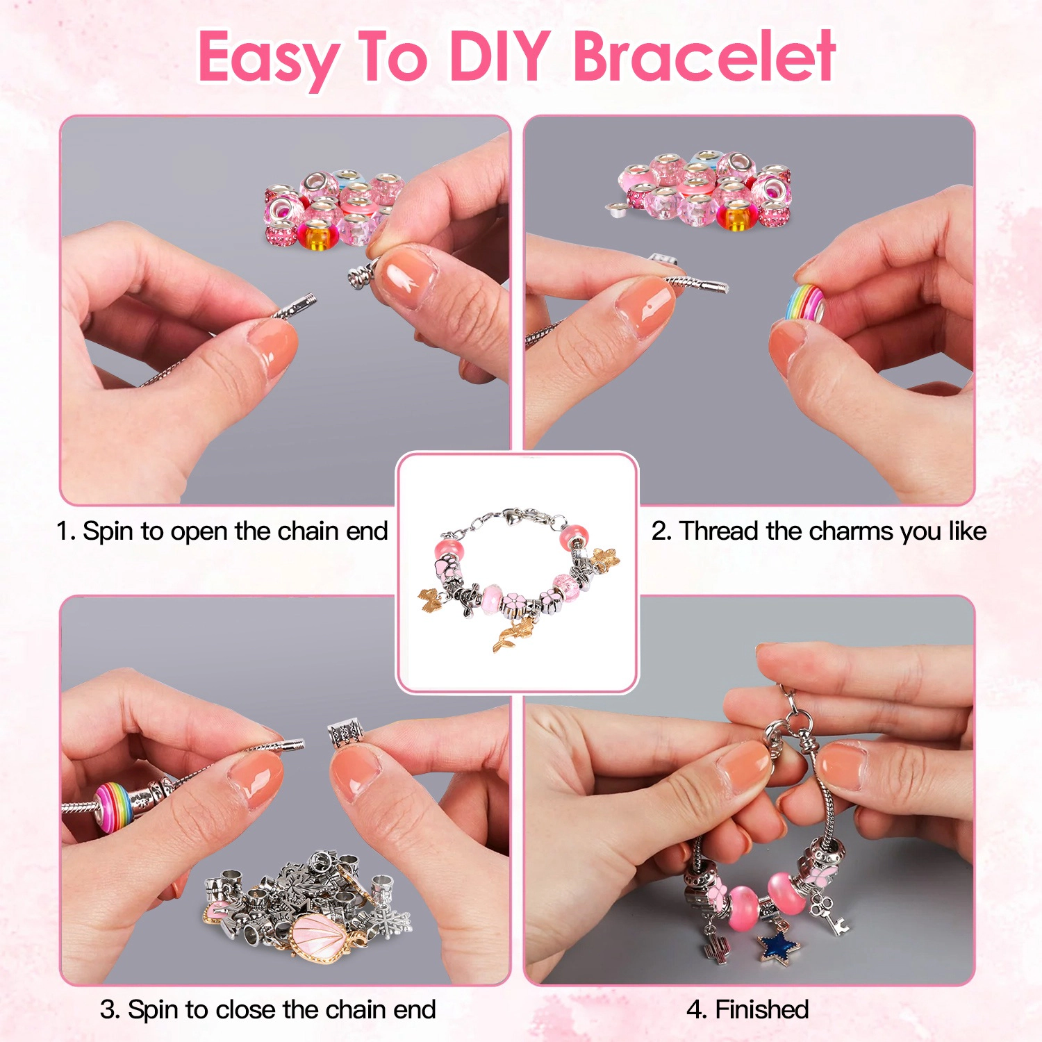 GBruno 66-Piece Charm Bracelet Making Kit