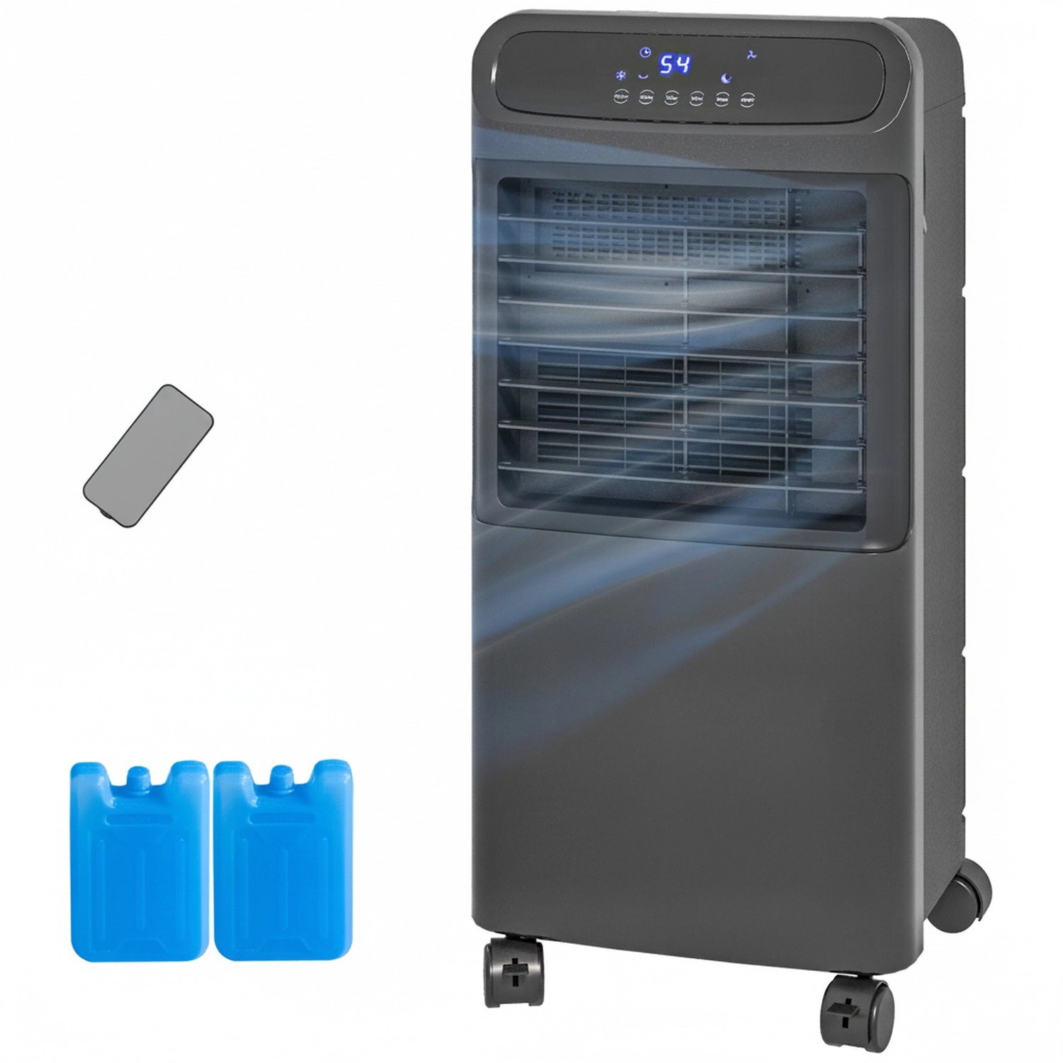 HONGGE 3-In -1 Ice Cooling Fan Mobile Evaporative Air Cooler with Remote Timer Oscillating for Home Office Bedroom