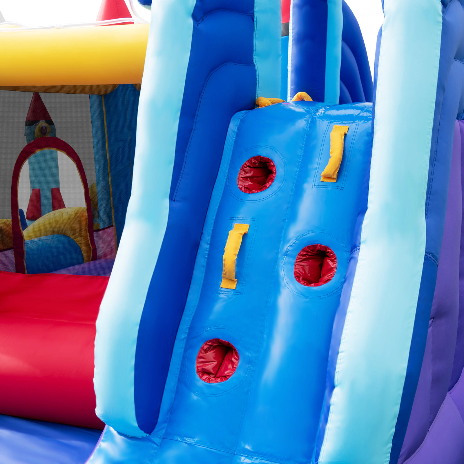SUGIFT Rocket Theme Inflatable Bounce House Water Slide Park 300-lb Capacity Ages 3+ 218.5-in Long Multicolor