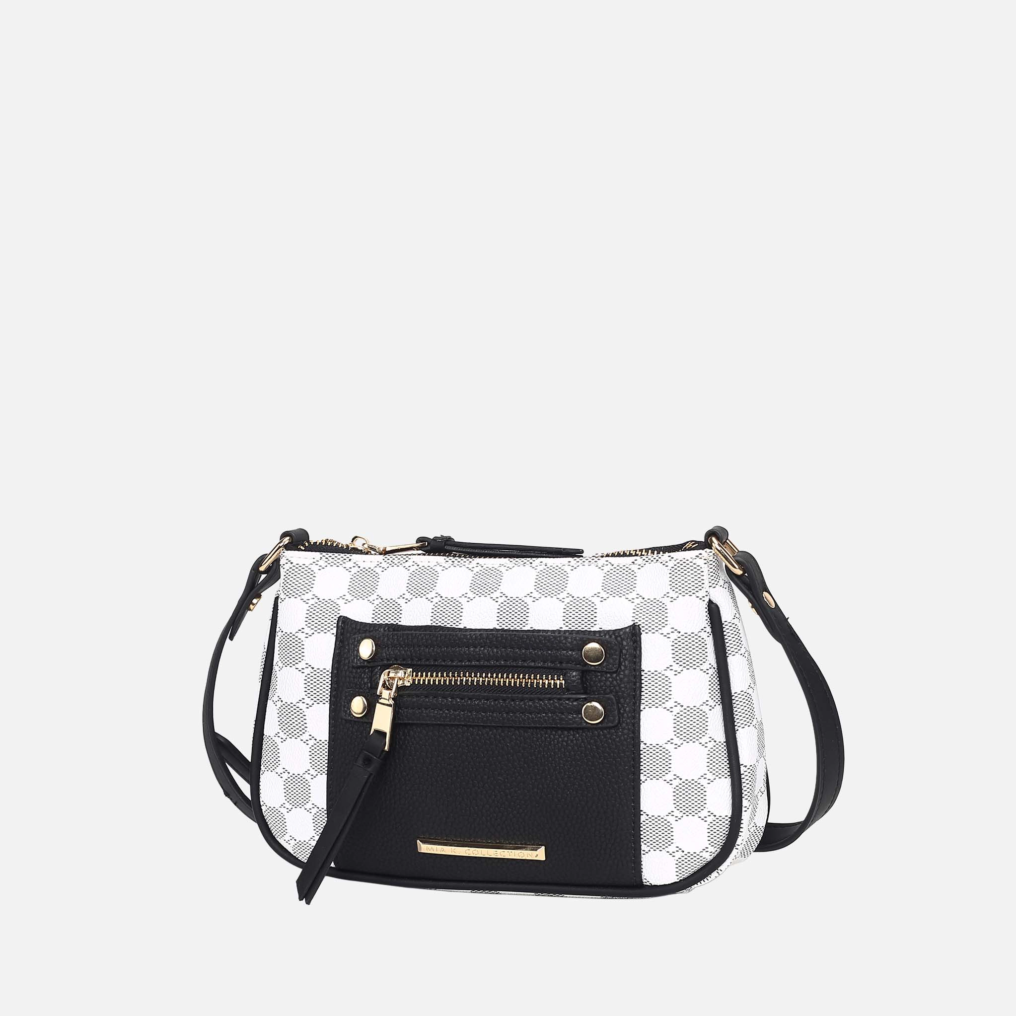 Mia K Collection Essie Circular Print Vegan Leather Crossbody Bag