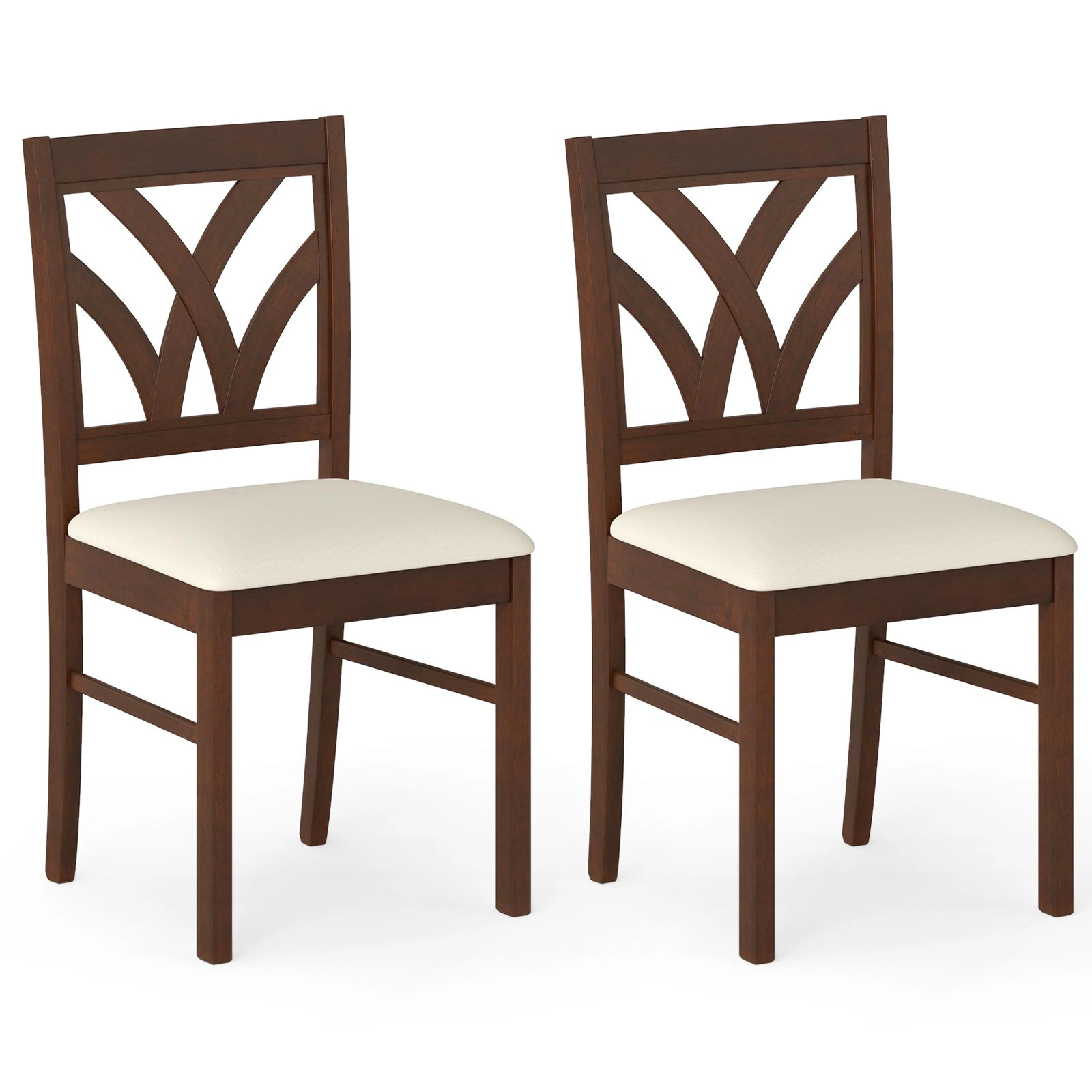 SlickBlue Unisex Set of 2 Upholstered Wooden Dining Chairs with Padded Seat