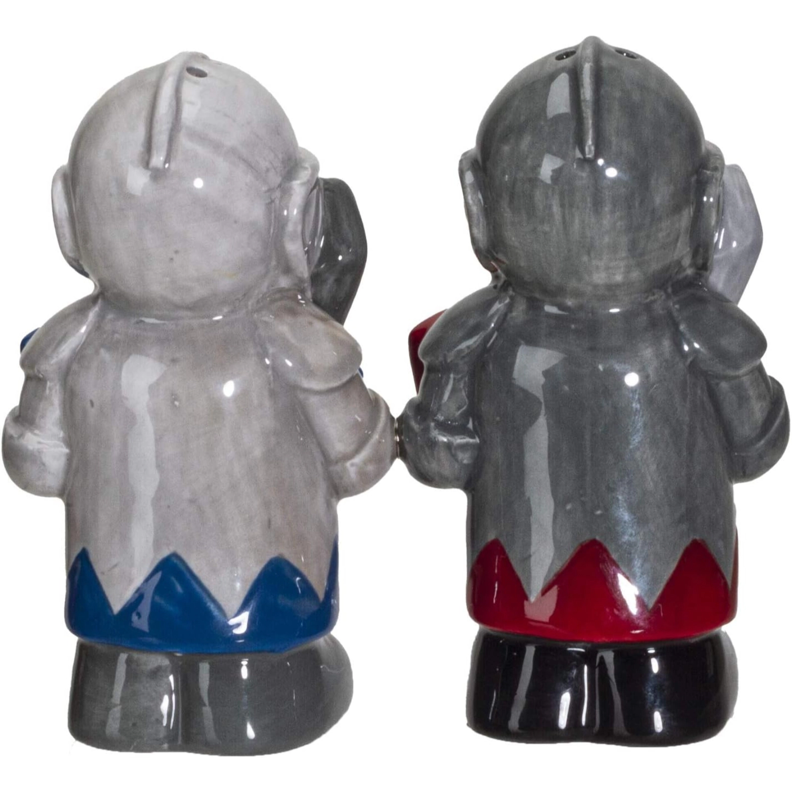 Pacific Giftware White And Black Knights Ceramic Magnetic Salt and Pepper Shakers Set