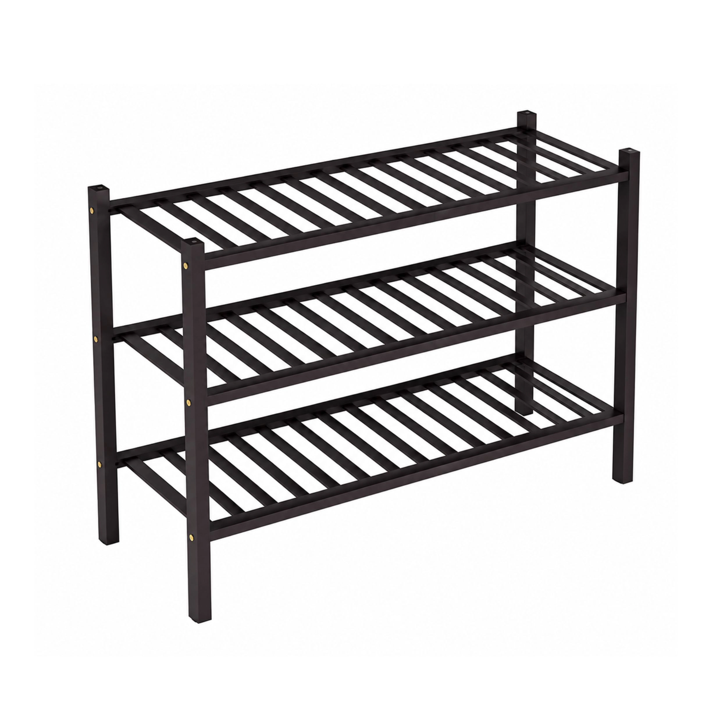Stock Preferred 3-Tier Bamboo Shoe Rack Walnut Stackable Wooden Organizer Shelf