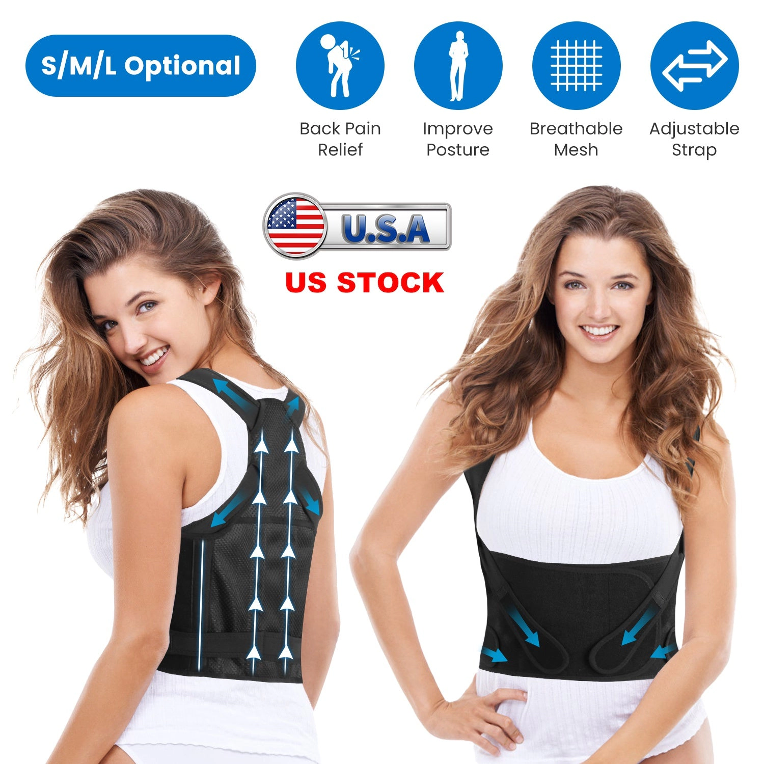GBruno Adjustable Back Brace Posture Corrector