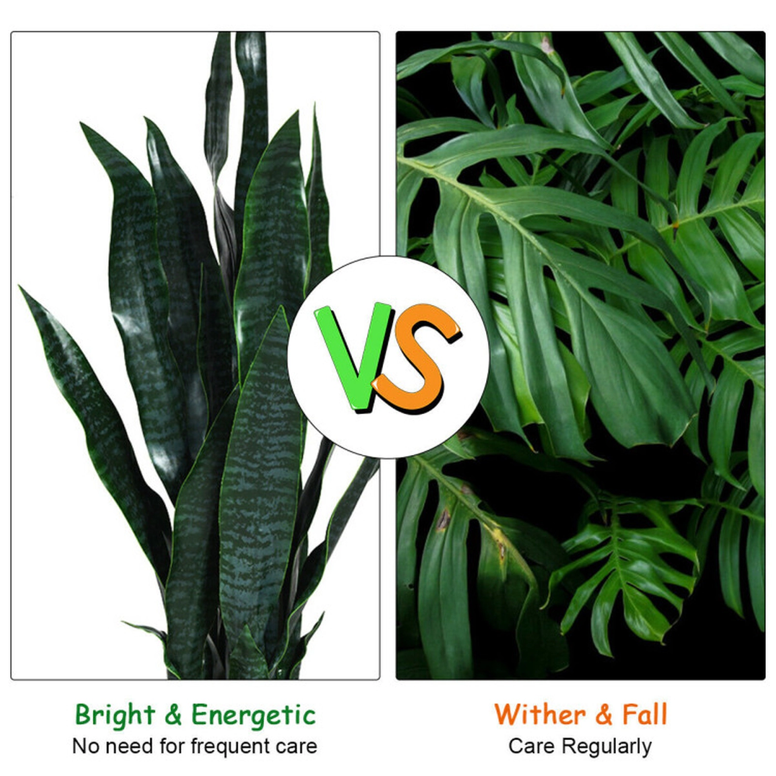 SUGIFT 35.5-in Indoor Outdoor Artificial Snake Plant Faux Sansevieria with 20 Slender Leaves in Cement Pot