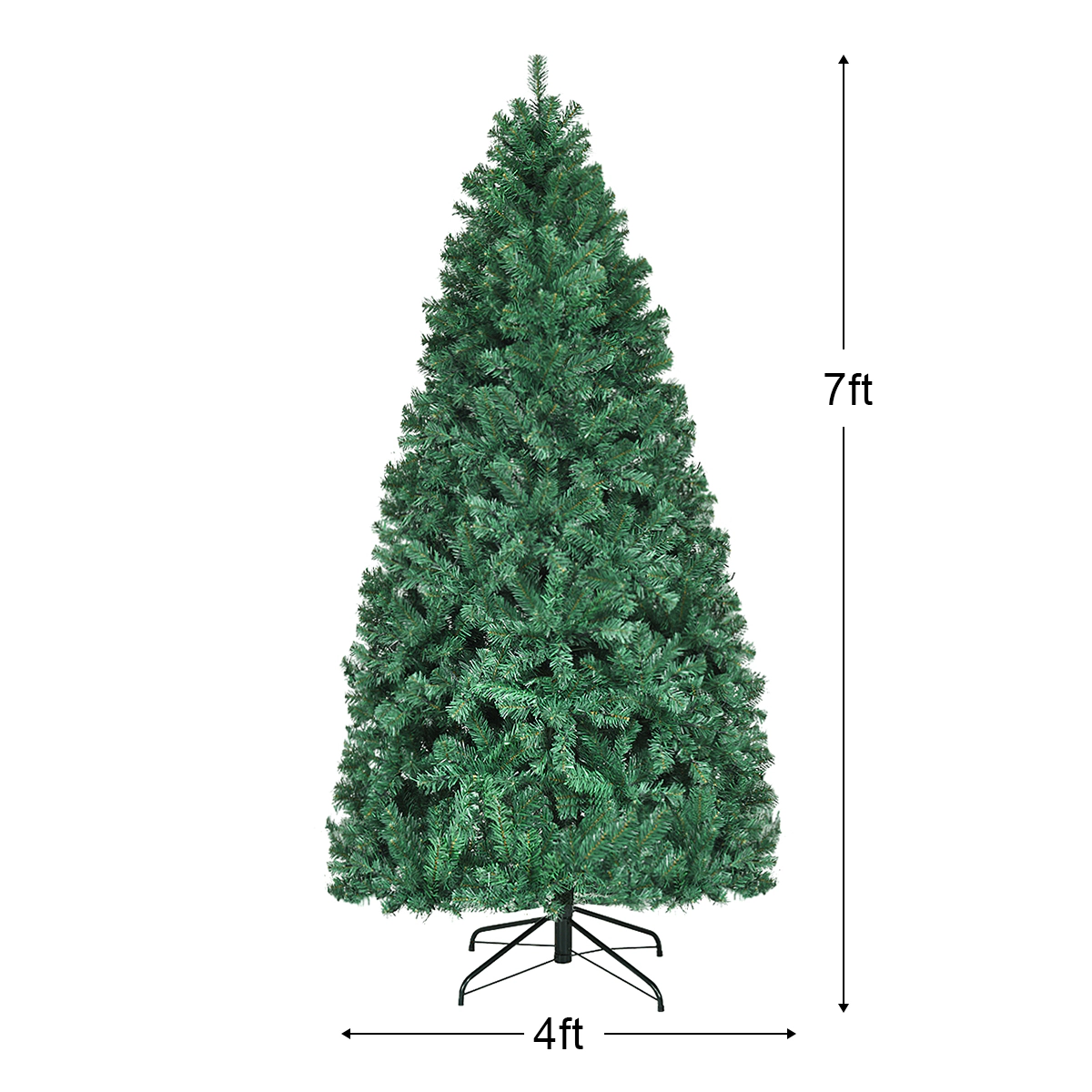 Costway 7/7.5/8Ft Pre-Lit Hinged PVC Christmas Tree 300/400/430 LED Lights