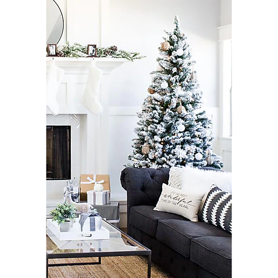 Perfect Holiday Christmas Tree Artificial Snow Flocked, Realistic Tips ...