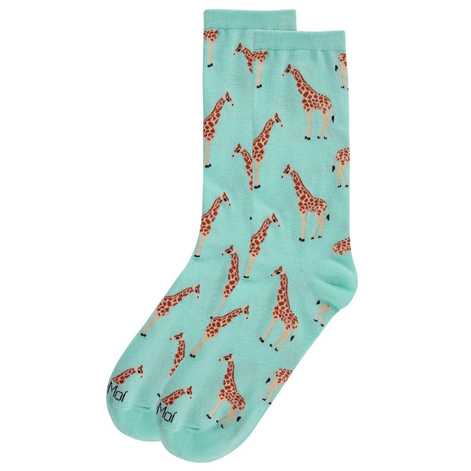 MeMoi Giraffes Bamboo Blend Crew Socks
