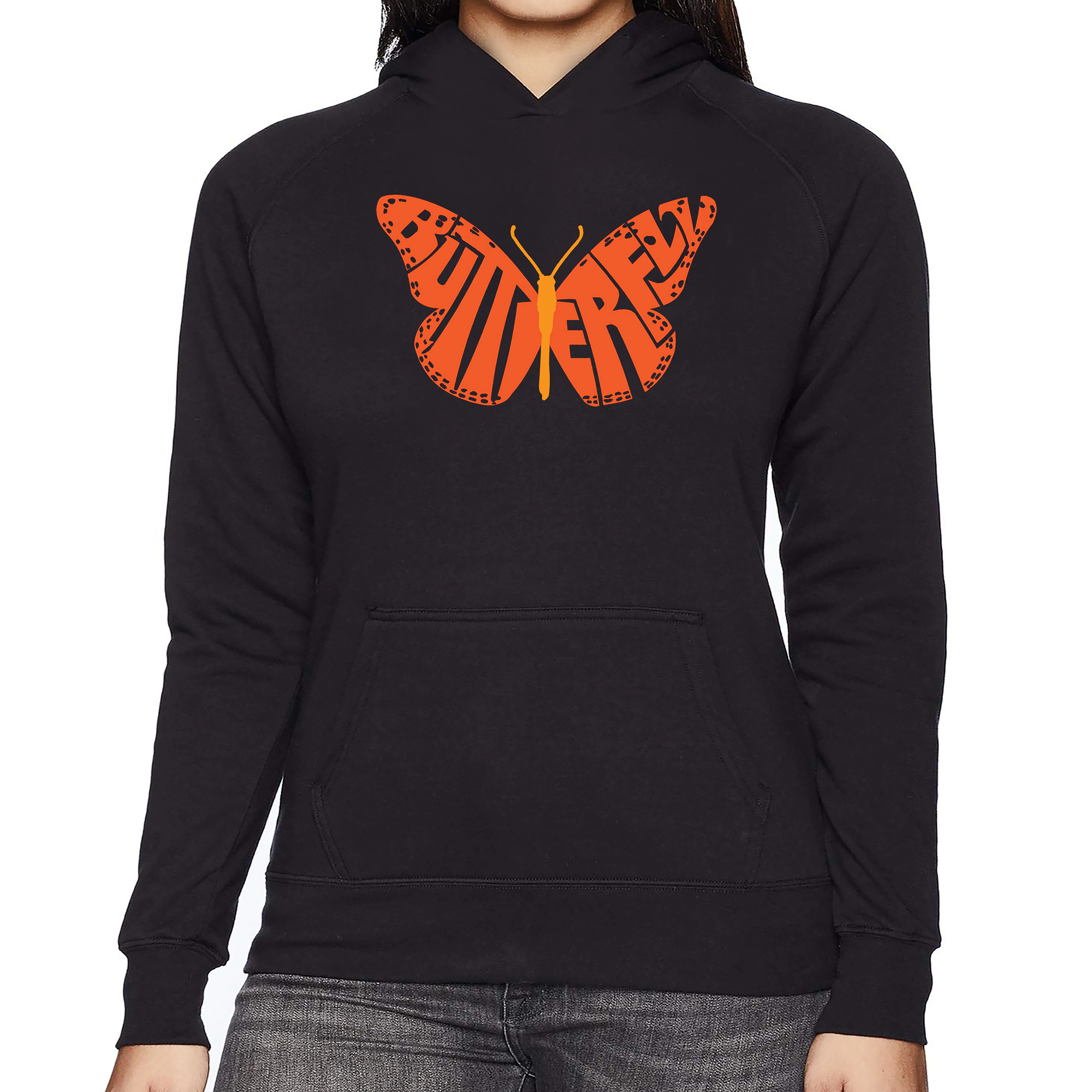 LA Pop Art Butterfly - Women's Word Hooded Sweatshirt