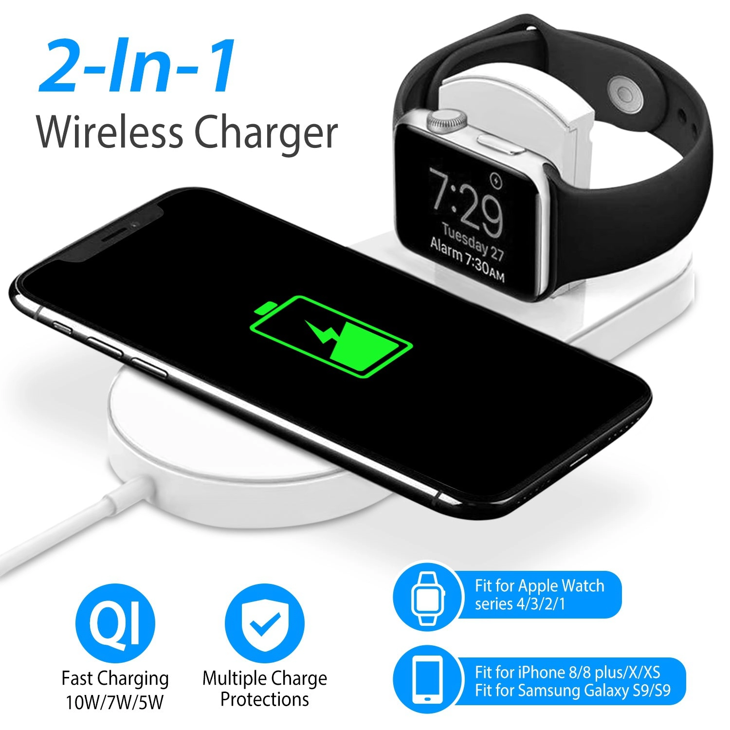 GBruno 2-in-1 Wireless Charger For Phone And Watch