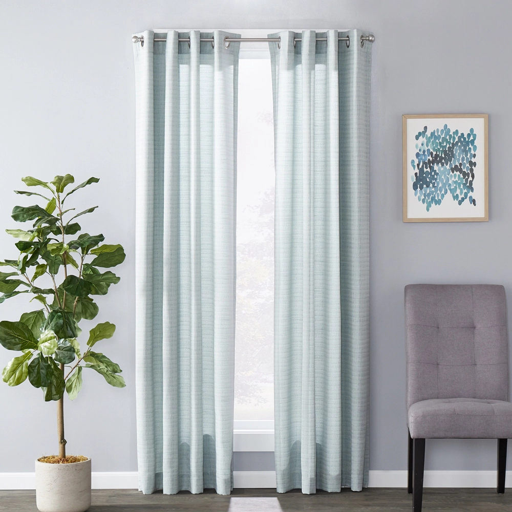 SKL Home Saturday Knight Ltd Maeve Sophisticated Yarn Dyed Woven Horizontal Pattern SunSafe Window Panel - 40X63", Sage