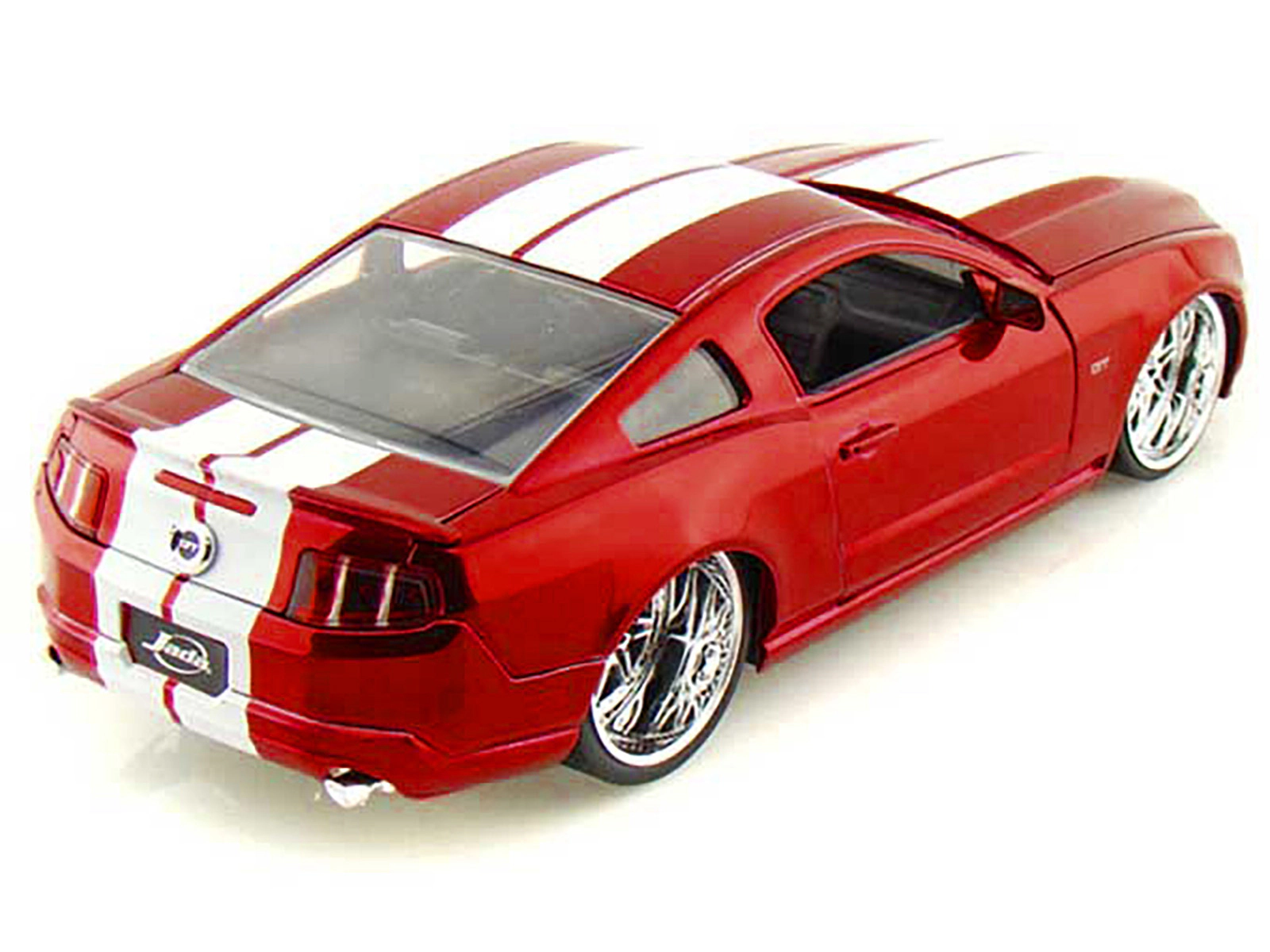 Jada 2010 Ford Mustang GT Red Metallic with White Stripes "Bigtime Muscle" Series 1/24 Diecast Model Car by Jada