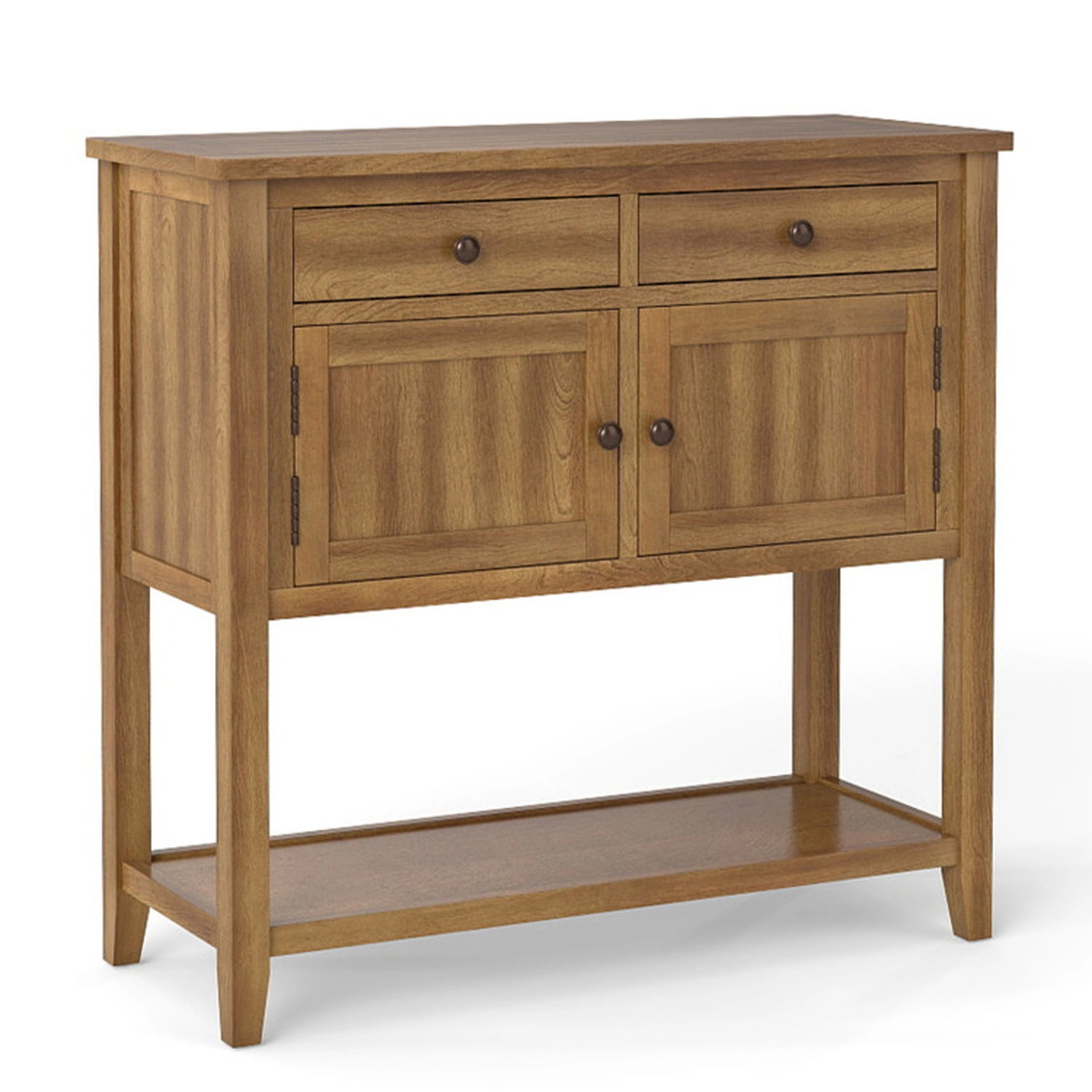 SUGIFT 36-in Walnut Mid-Century Coffee Bar Buffet Sideboard Console Table with 2 Drawers and 2 Cabinets