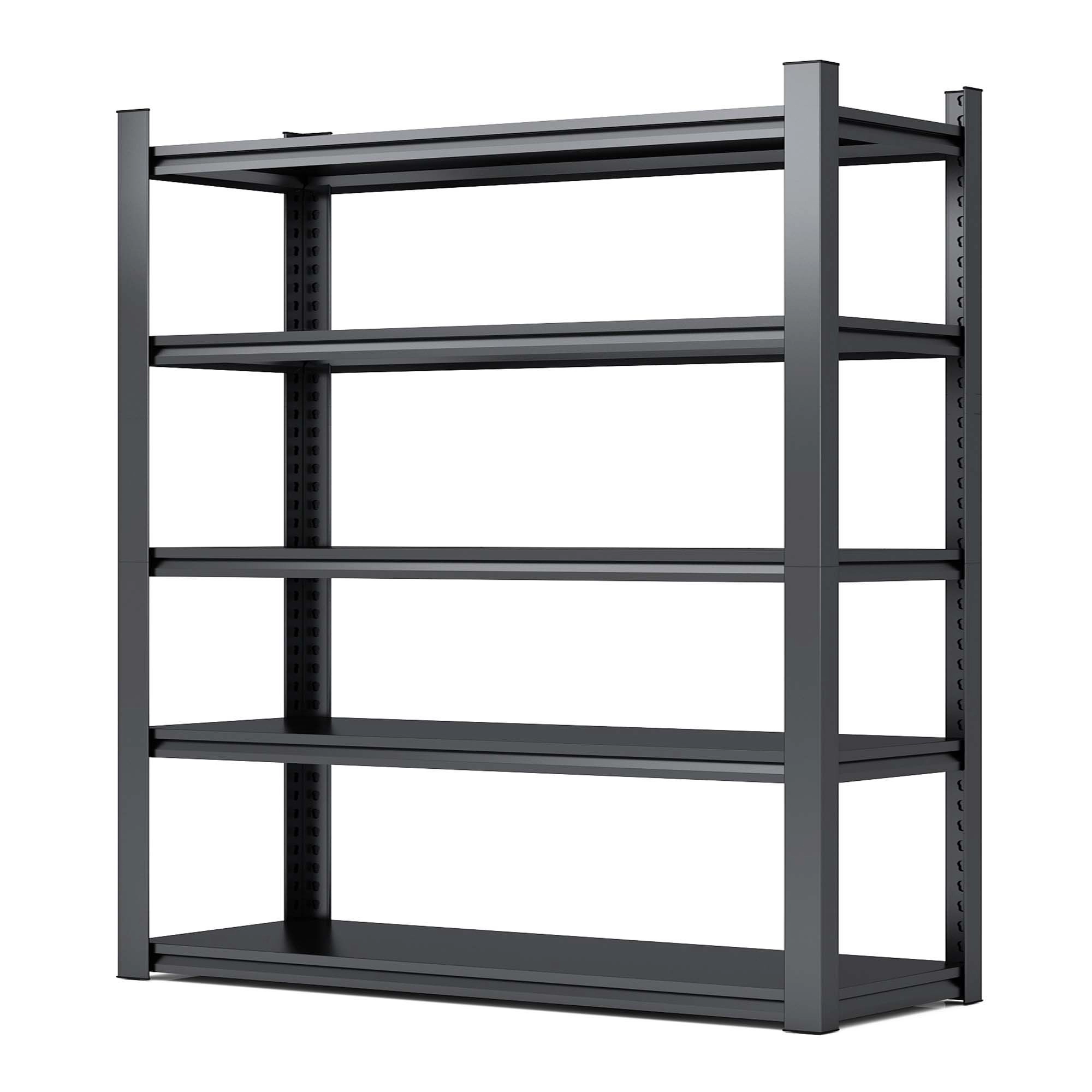 Flynama 5 Tier Metal Shelving 2000 LBS 78 in H x 18 in D Heavy Duty Adjustable Garage Storage Utility Rack Black