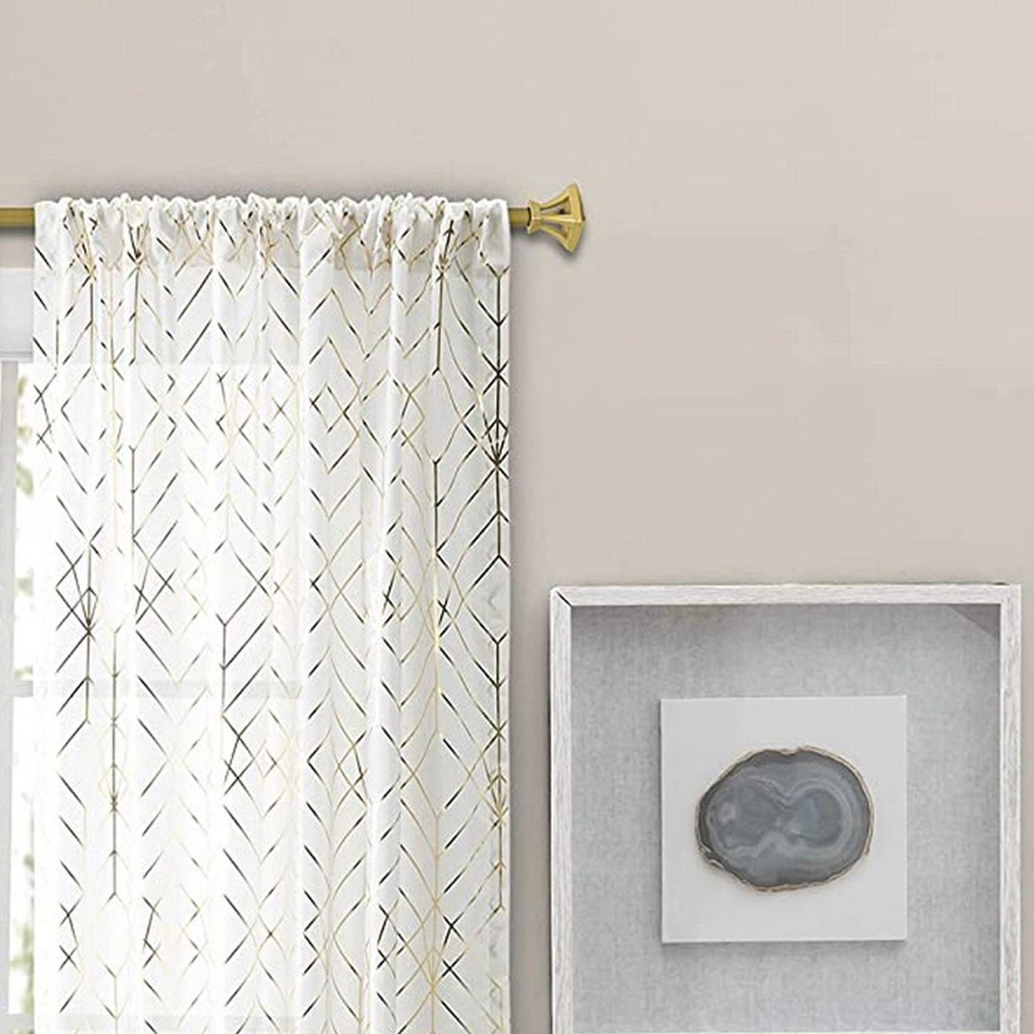 Ellis Curtain Deco Crushed Taffeta Rod Pocket Tailored Panel - 48x63", Gold
