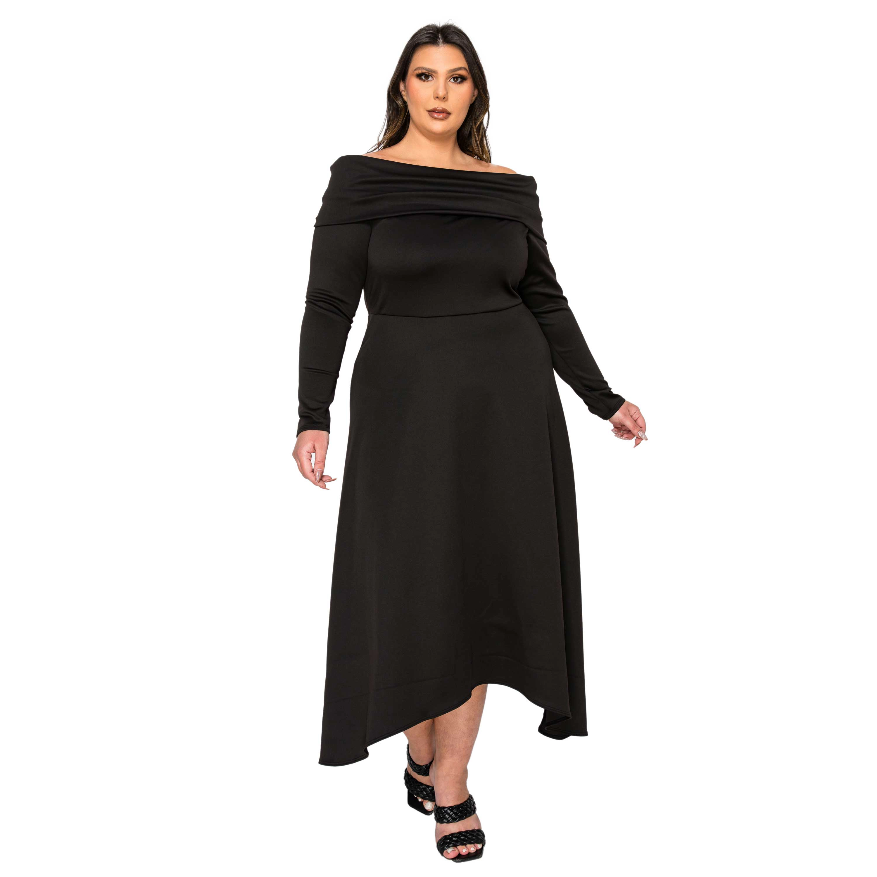 L I V D Women's Plus Lyra Off Shoulder Maxi Dress