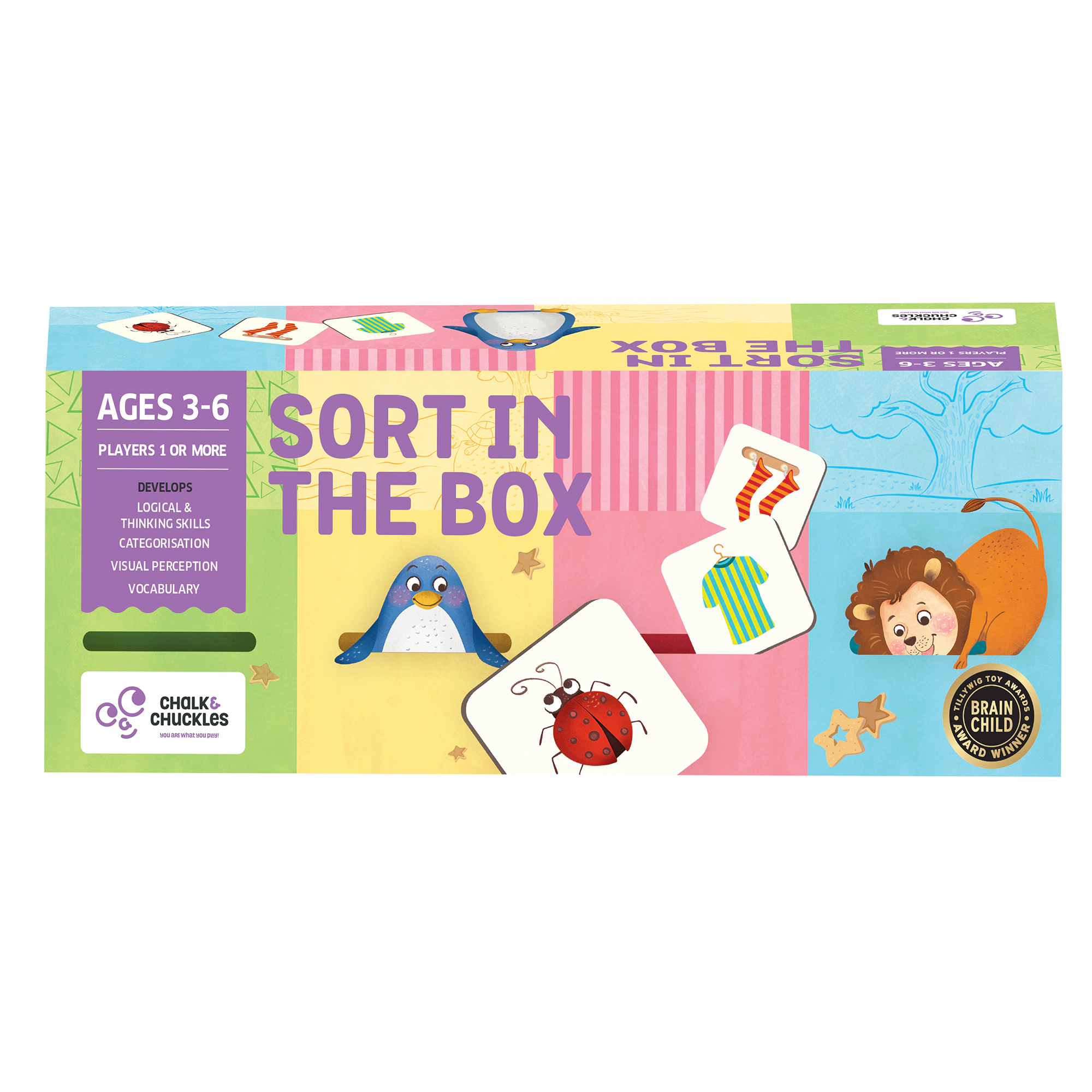 Chalk & Chuckles Sort in the Box Sorting Game - 2 Players