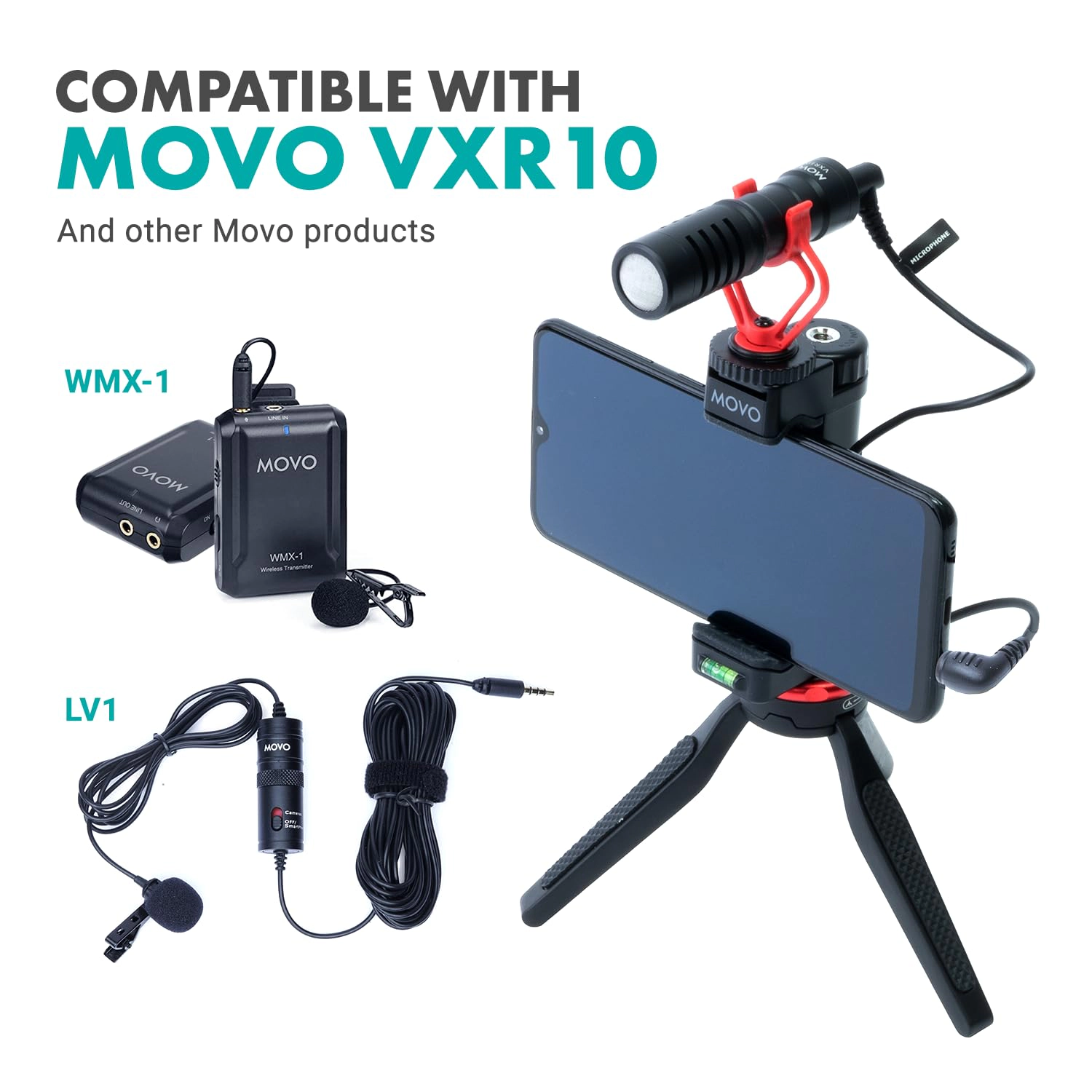 Movo MC4 TRRS to TRS Adapter - 3.5mm (Female) TRRS Microphone Adapter Cable to 3.5mm TRS (Male) for Cameras