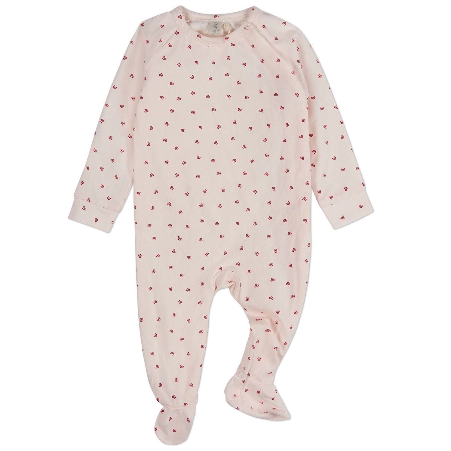 MeMoi Baby Clover-Print Hidden Zip Footie
