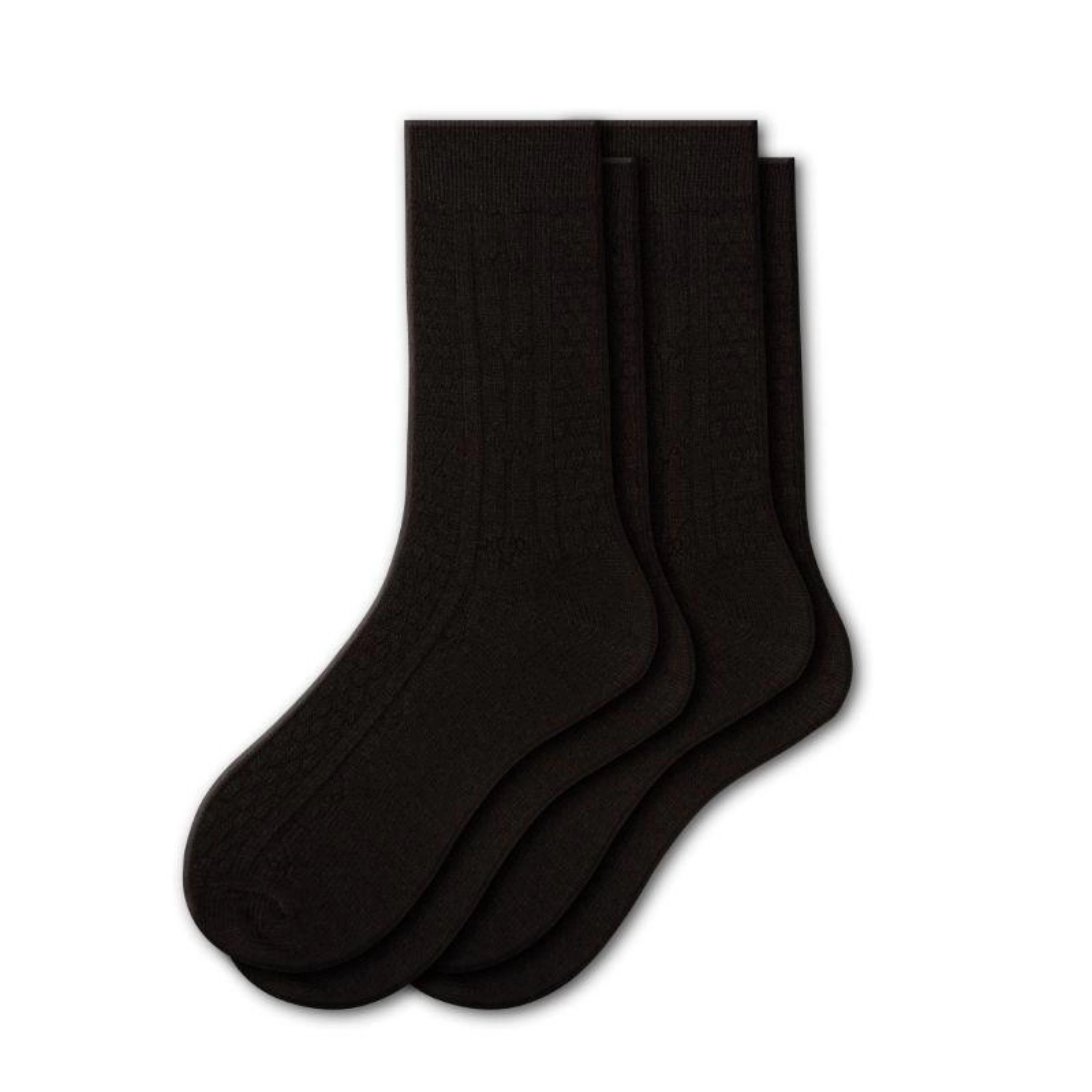 Wear Sierra Classic Cable Knit Acrylic Crew Socks 2 pair pack