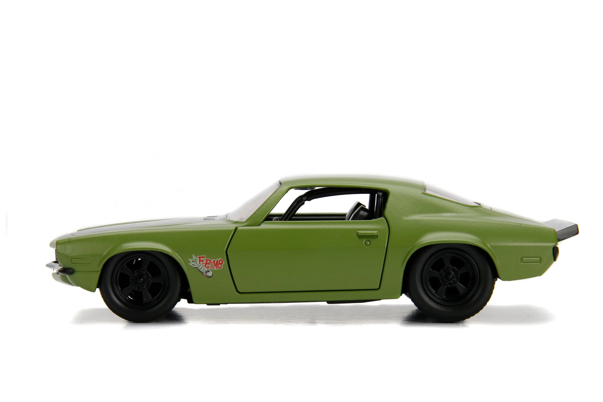 Jada Dom's 1973 Chevrolet Camaro "F-Bomb" Matt Green with Black Hood Stripe "Fast & Furious" Movie 1/32