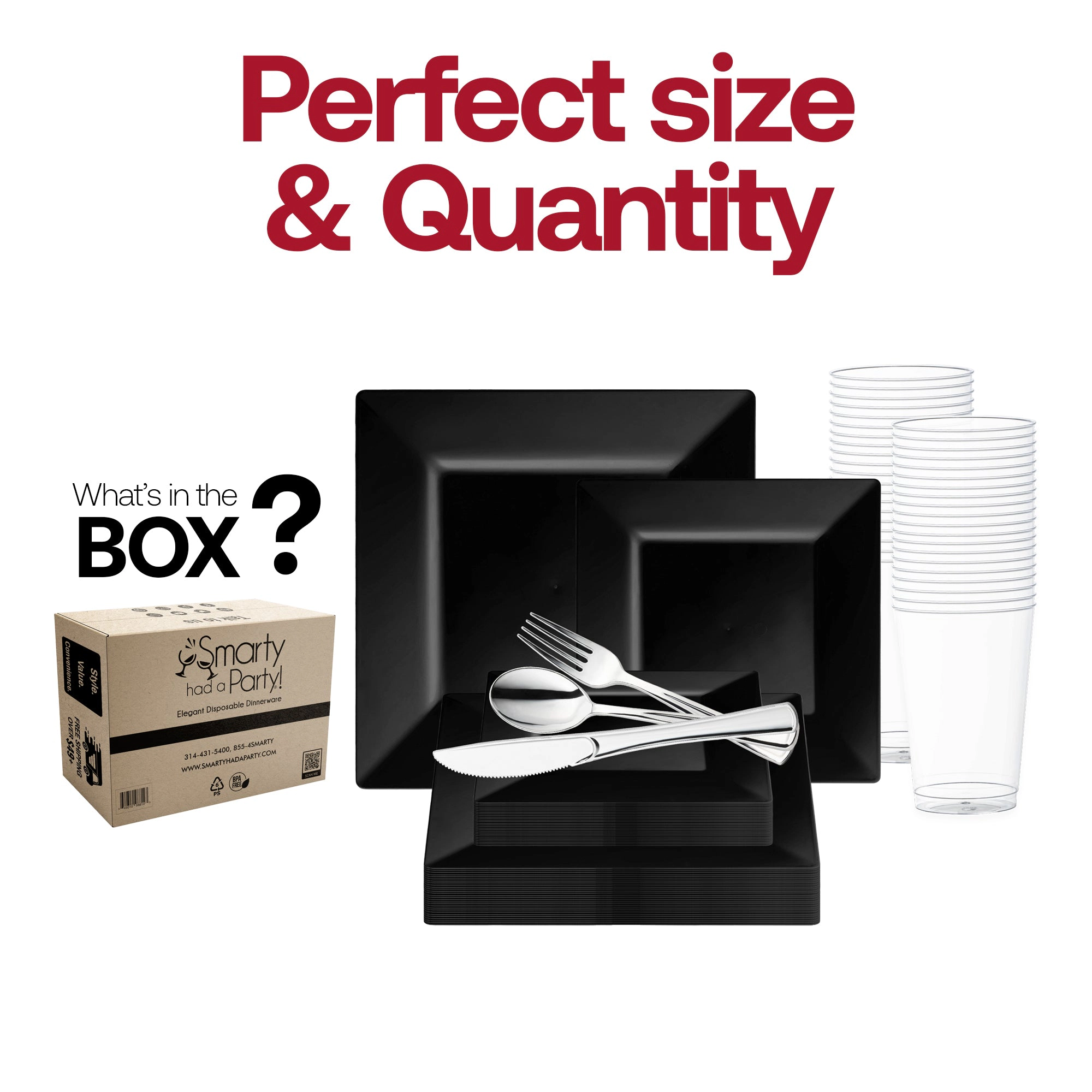 Smarty Had A Party Square Plastic Wedding Value Set