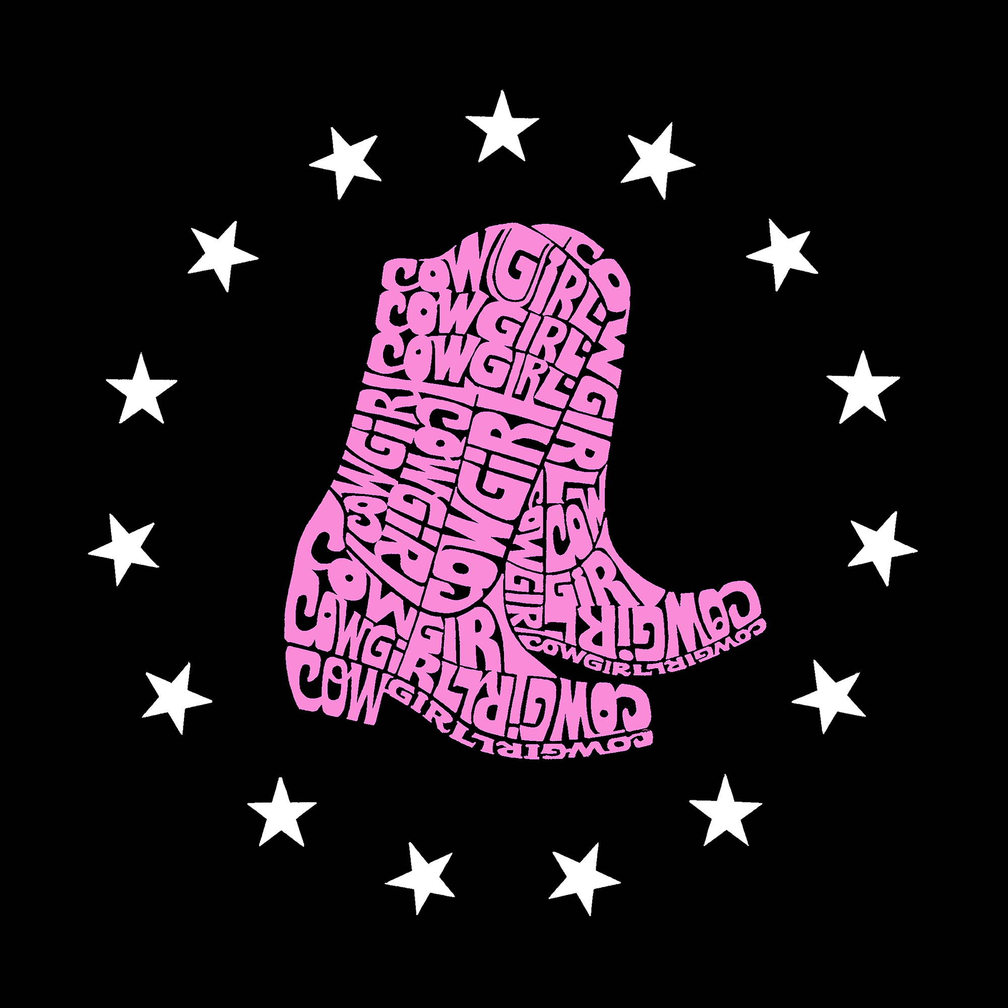 LA Pop Art Cowgirl Boots - Women's Word Hooded Sweatshirt