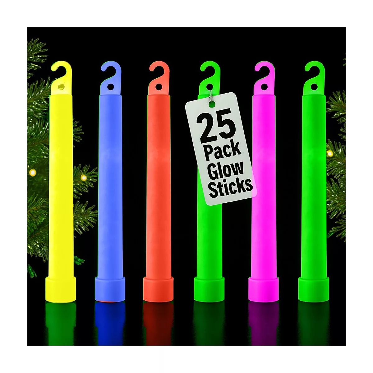 Sperric Glow Sticks 25Pcs, 6" Assorted Color Light Stick Toys & Party Favors for Kids, 12Hr Use Glow Sticks for Camping