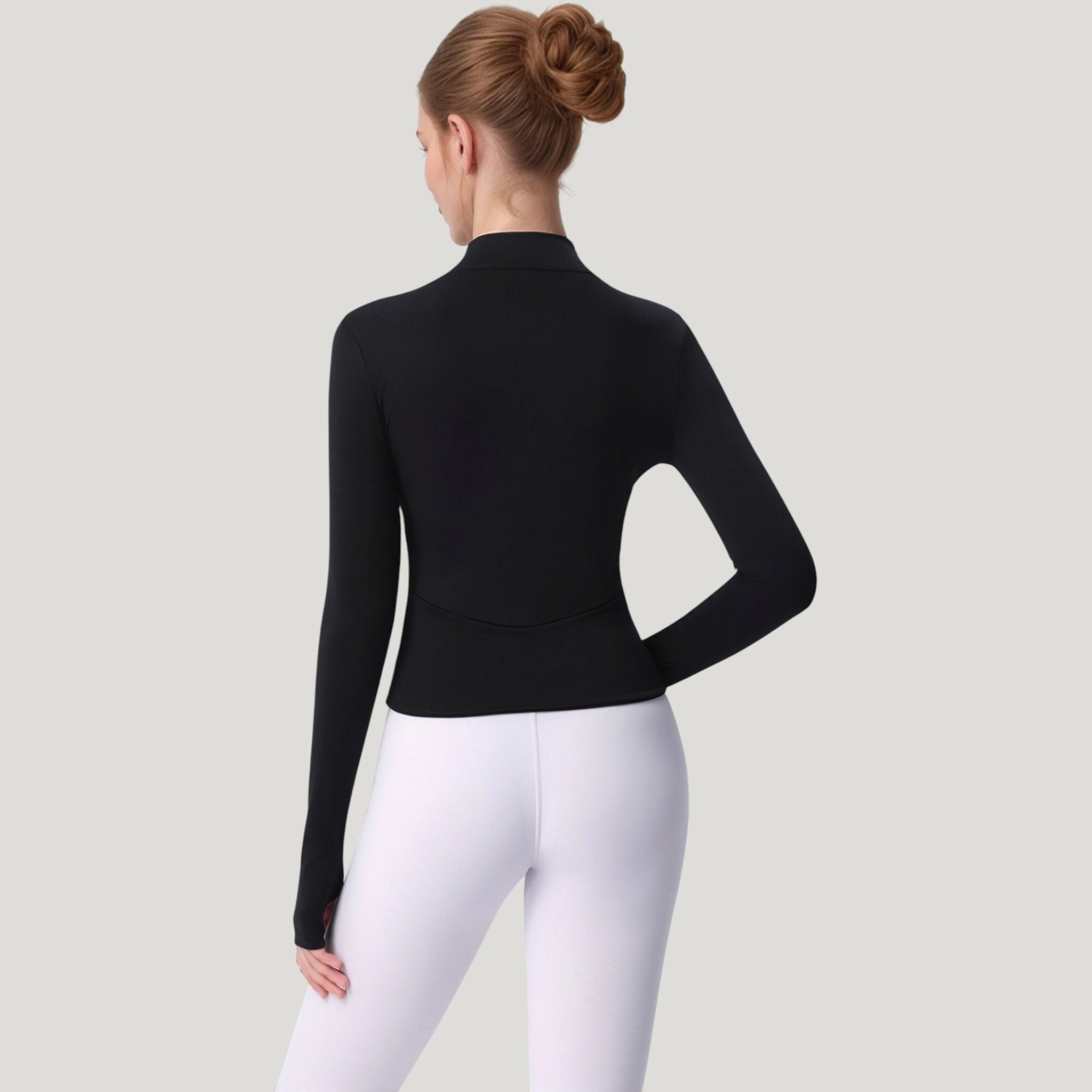 Anna-Kaci Women's Long Sleeve Full-Zip Athletic Jacket with Thumbholes and Fitted Silhouette