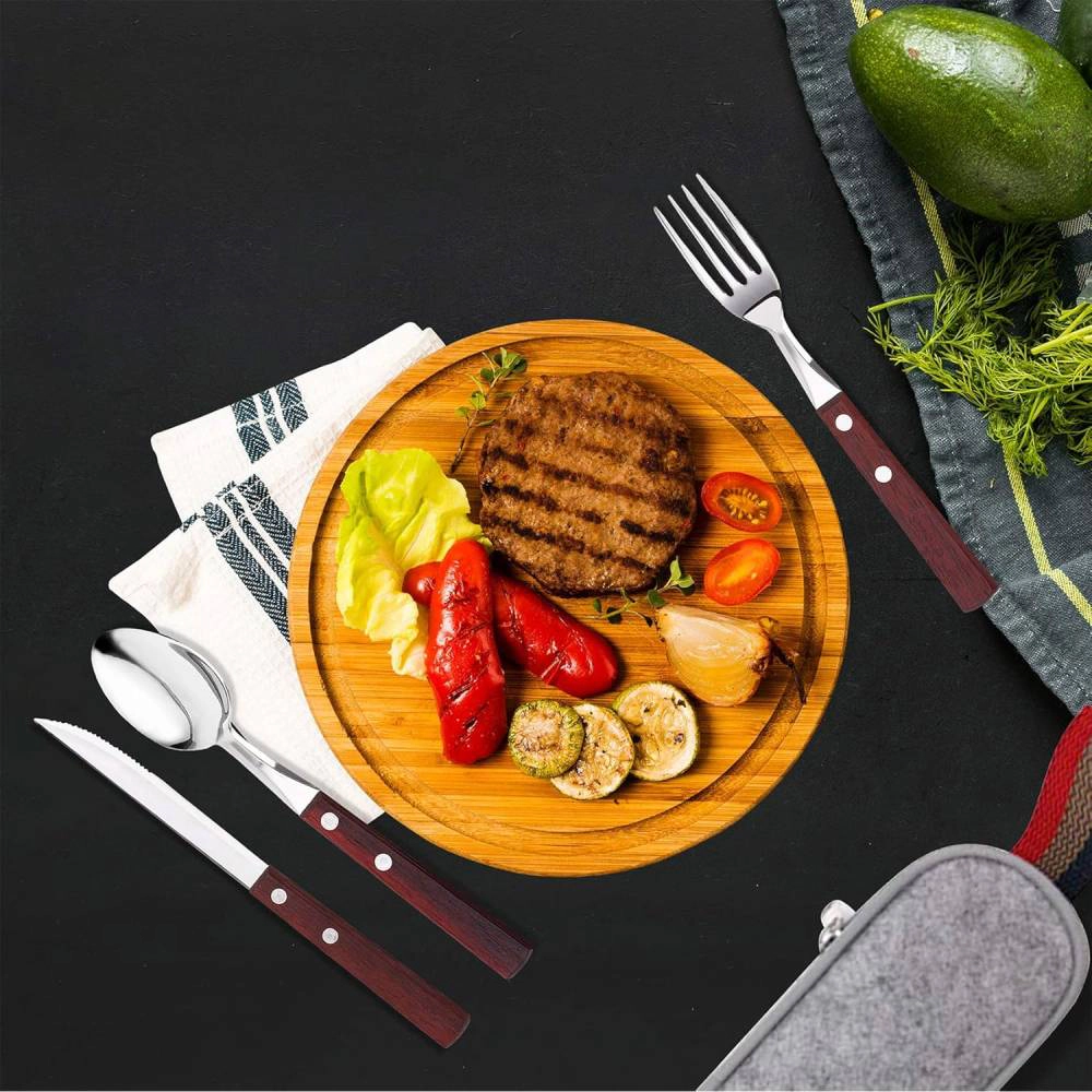 Tranquil Blisser Wooden Stainless Steel Travel Utensil Set