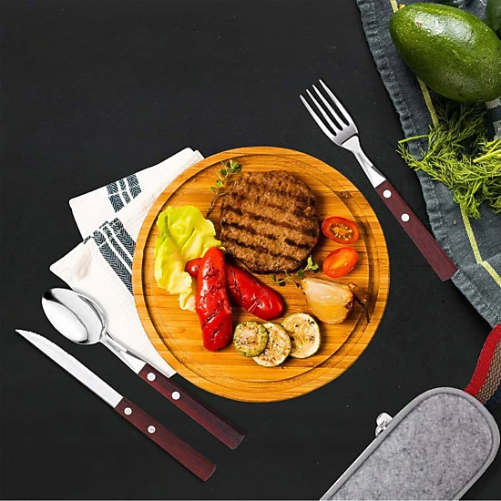 Tranquil Blisser Wooden Stainless Steel Travel Utensil Set