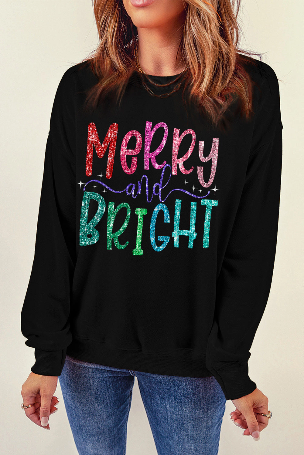 Threaded Pear Women's Harper Bright Graphic Christmas Pullover